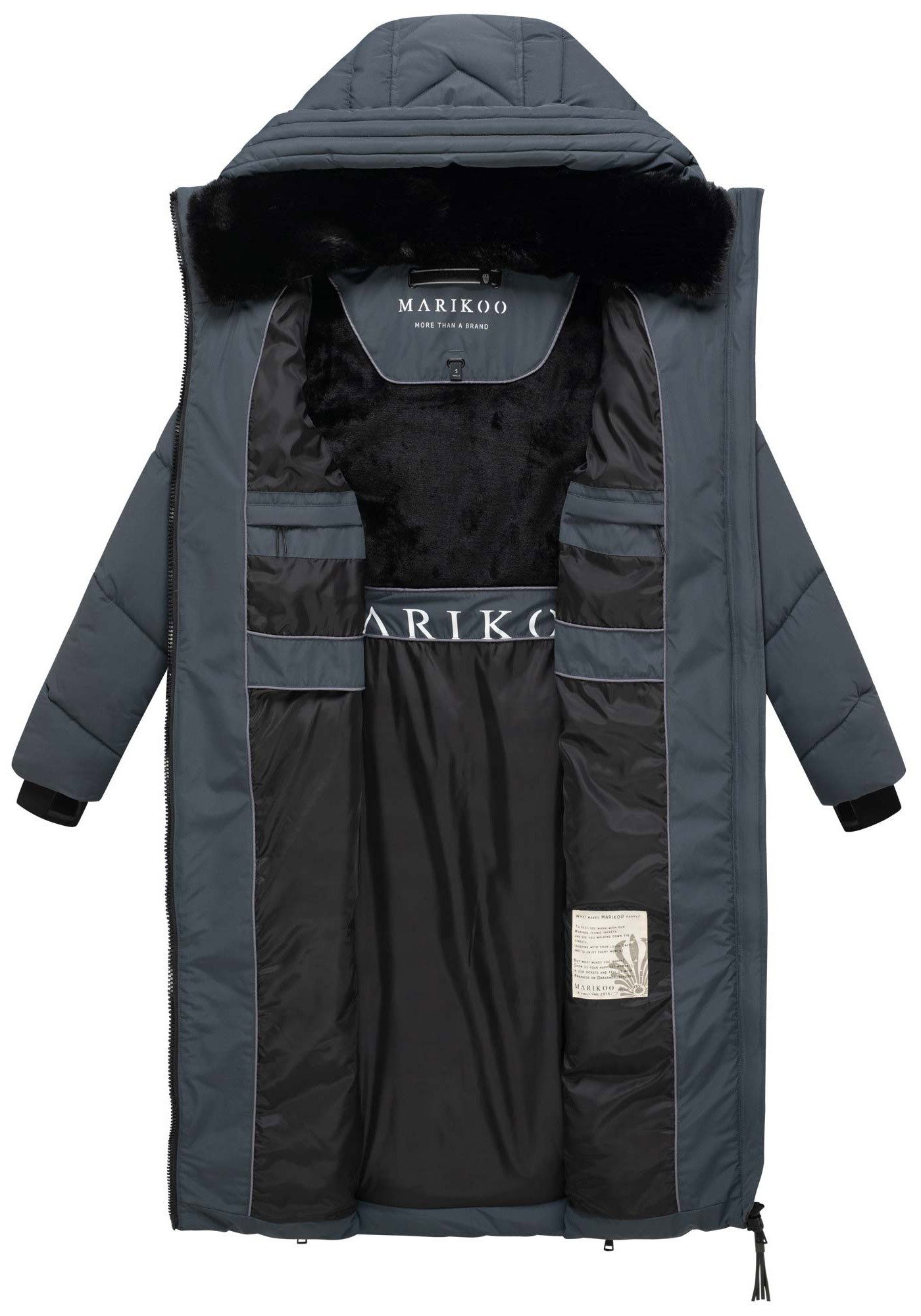 Marikoo Winterjacke Nadaree XVI Stepp Mantel mit großer Kapuze – Bild 5 von 5