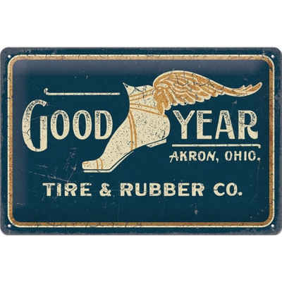 Nostalgic-Art Metallschild Blechschild 20 x 30cm - Goodyear - Goodyear Wing Foot Logo 1901
