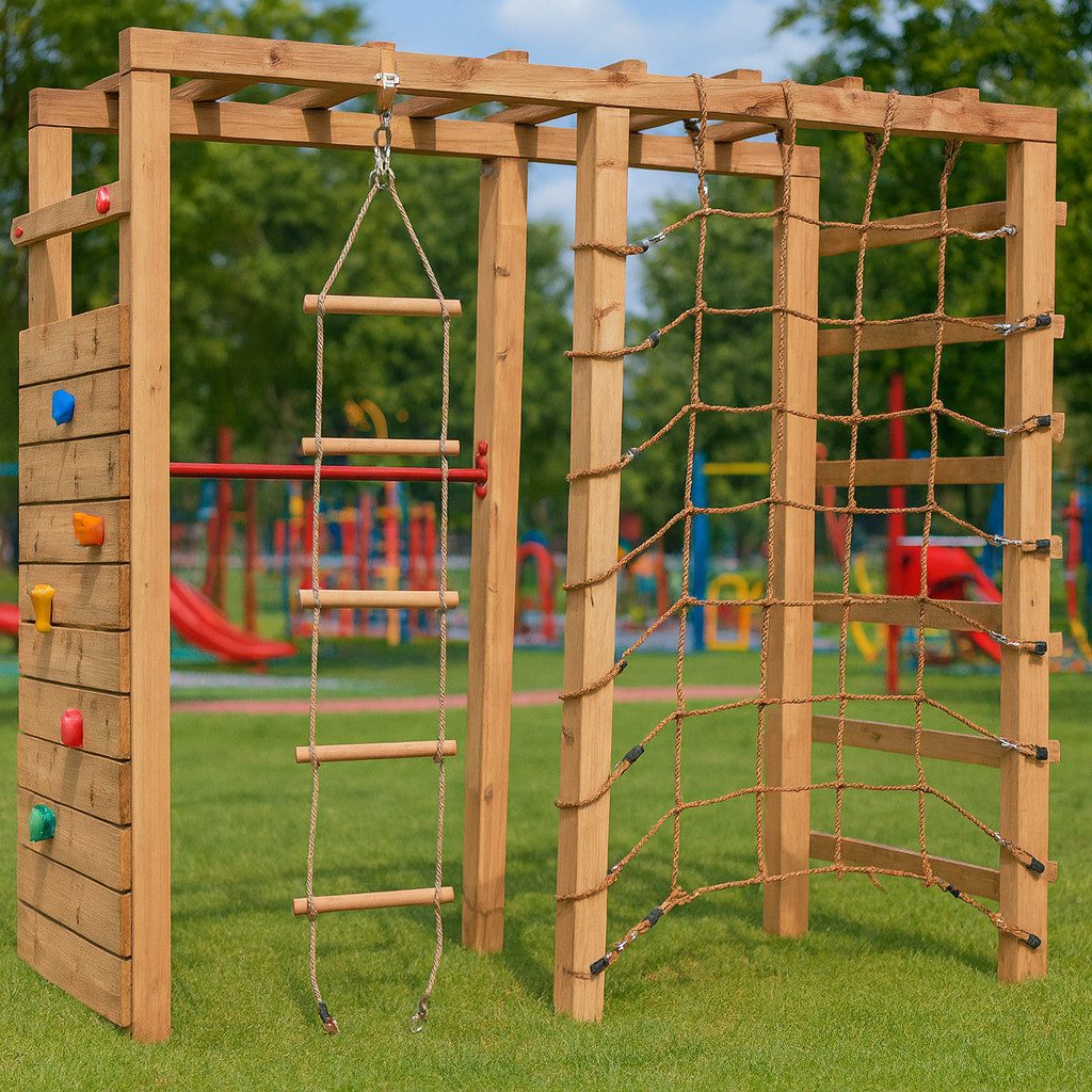 Spielturm Kletterturm Spielturm Kletterwand mit Hängeleiter