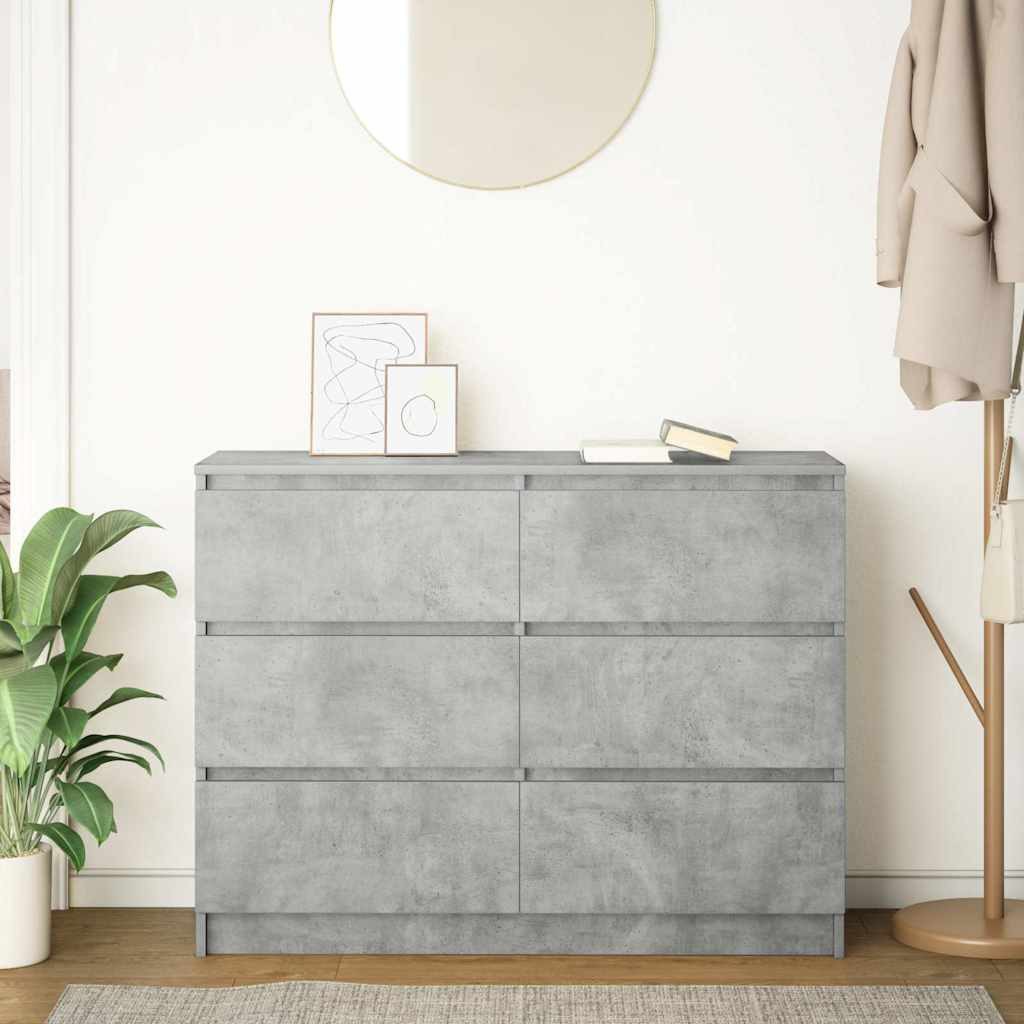 vidaXL Sideboard Sideboard Betongrau 100x35x76 cm günstig online kaufen
