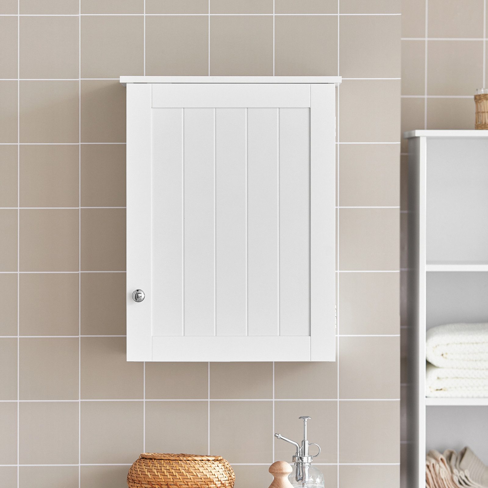 SoBuy Hängeschrank DE-BZR19 Hängeschrank Wandschrank Medizinschrank, mit verstellbarer Ablage