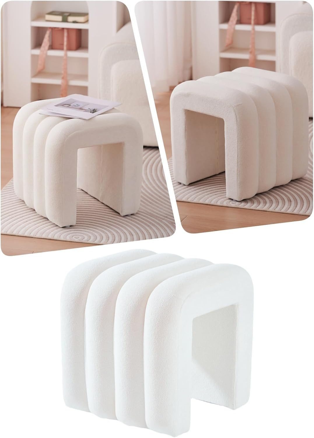 Zedelmaier Sitzhocker Stilvolle Sitzhocker, Polsterhocker, Fußhocker, Schminktisch Hocker