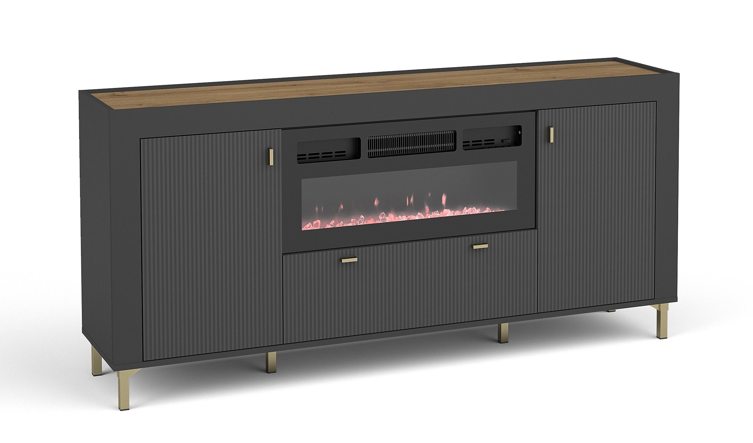 99rooms Wohnwand Kossa, (Set (4-St), Wohnmöbel, Wohnzimmer-Set), Modern Design, mit viel Stauraum, wahlweise mit LED-Beleuchtung