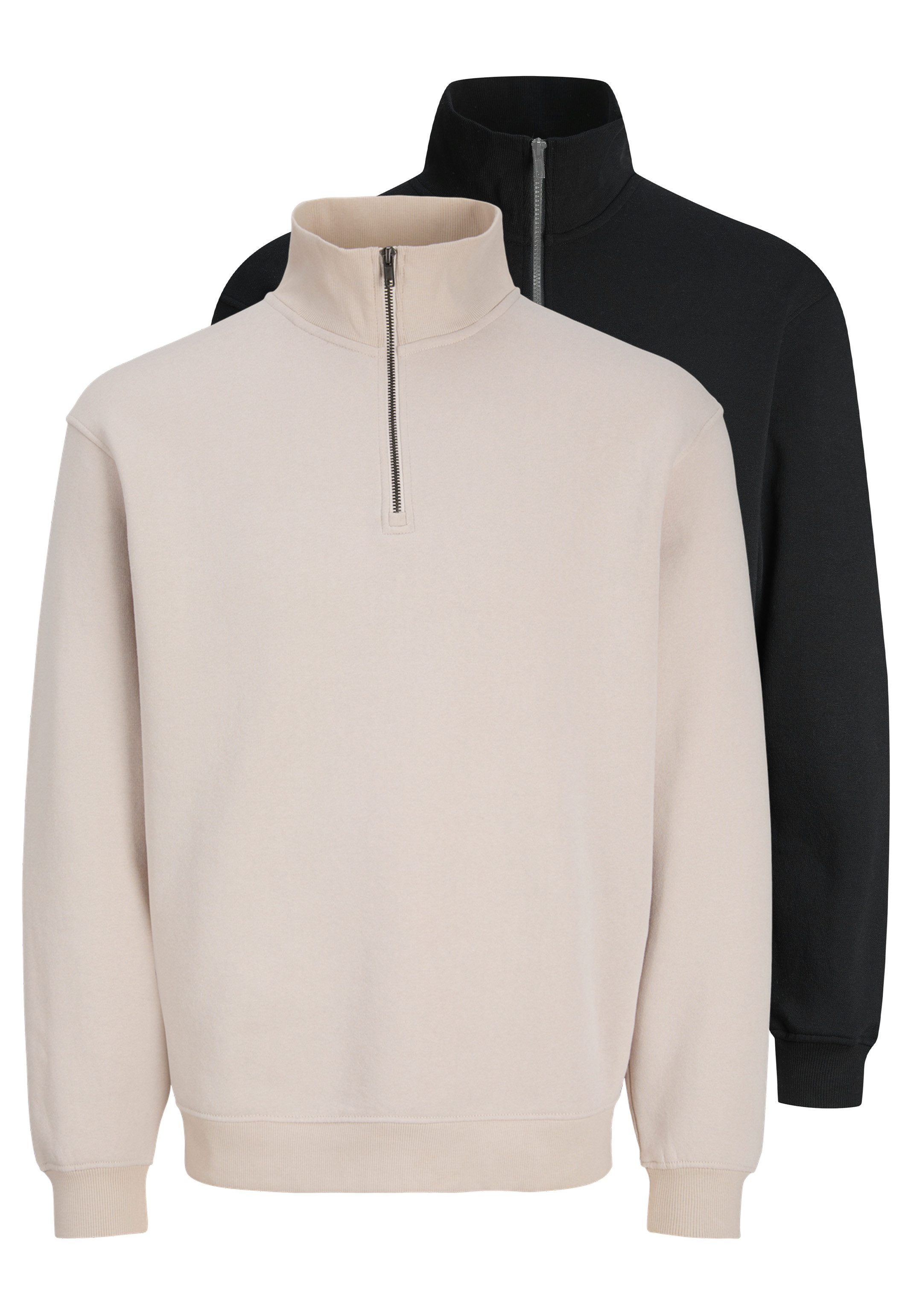 Jack & Jones Sweatshirt 2er Pack Bradley (Spar-Set, 2-tlg) Sweattroyer - Atmungsaktiv - Lockerer Schnitt für hohen Komfort