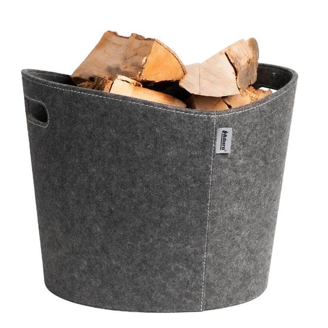 ADURO Kaminholzkorb Holzkorb Aduro Proline Ø 39 cm Filz grau