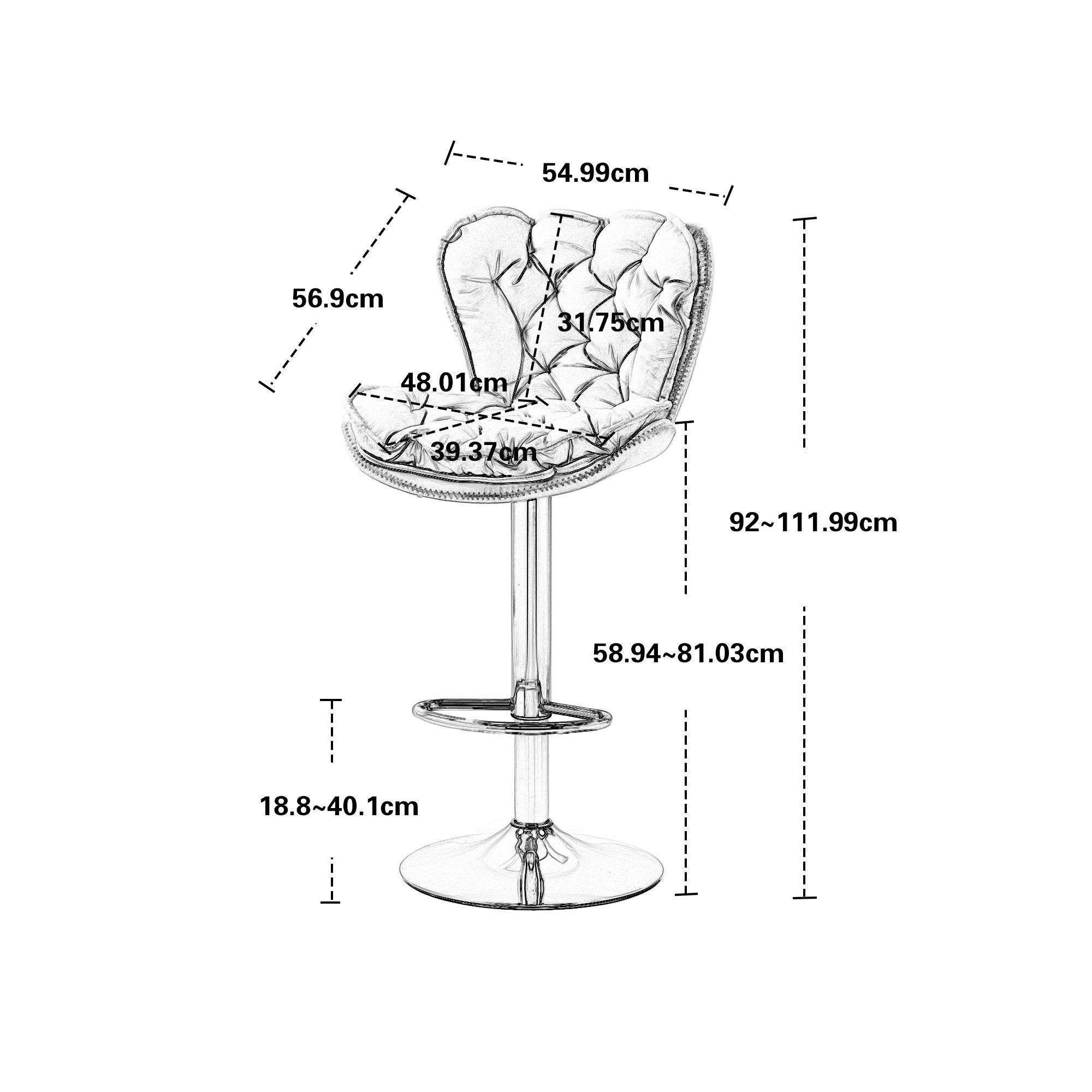 für Esszimmer), REDOM Tresenhocker, Fußstütze Barstühle Küche, (mit rosa Barhocker 360-Grad-Höhenverstellung 360-Grad-Höhenverstellung