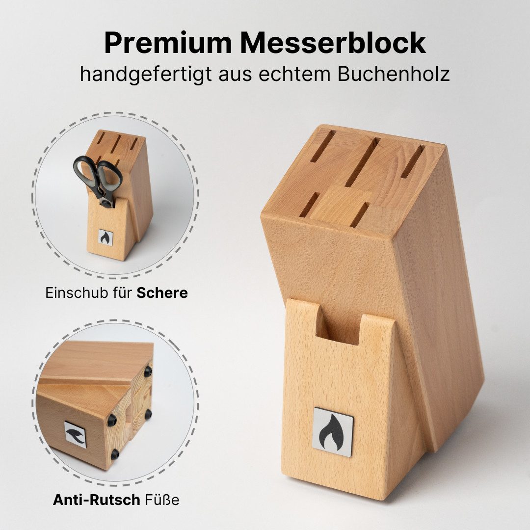 STONELINE® EXCALIBUR® esserblock, bestückt, 6-teilig, rostfreier