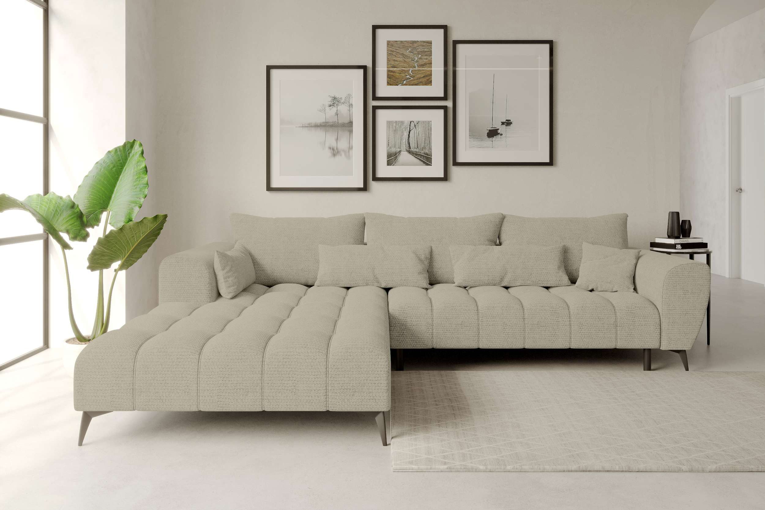 99rooms Ecksofa Ferrano, Sofa L-Form, Eckcouch, wählbar mit/ohne elektr. Si günstig online kaufen