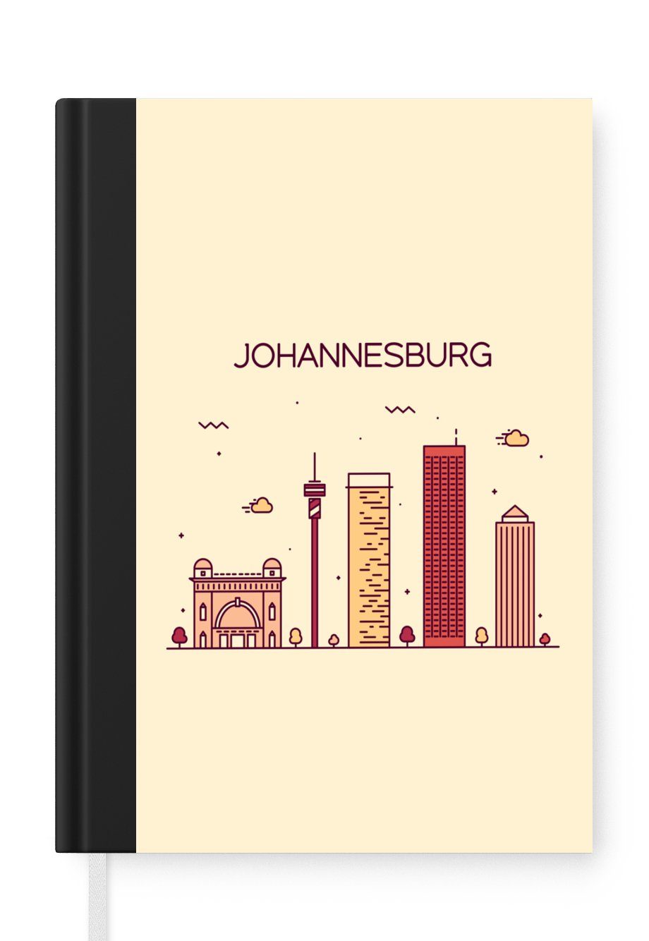 MuchoWow Notizbuch Johannesburg - Skyline - Südafrika, Journal, Merkzettel, Tagebuch, Notizheft, A5, 98 Seiten, Haushaltsbuch