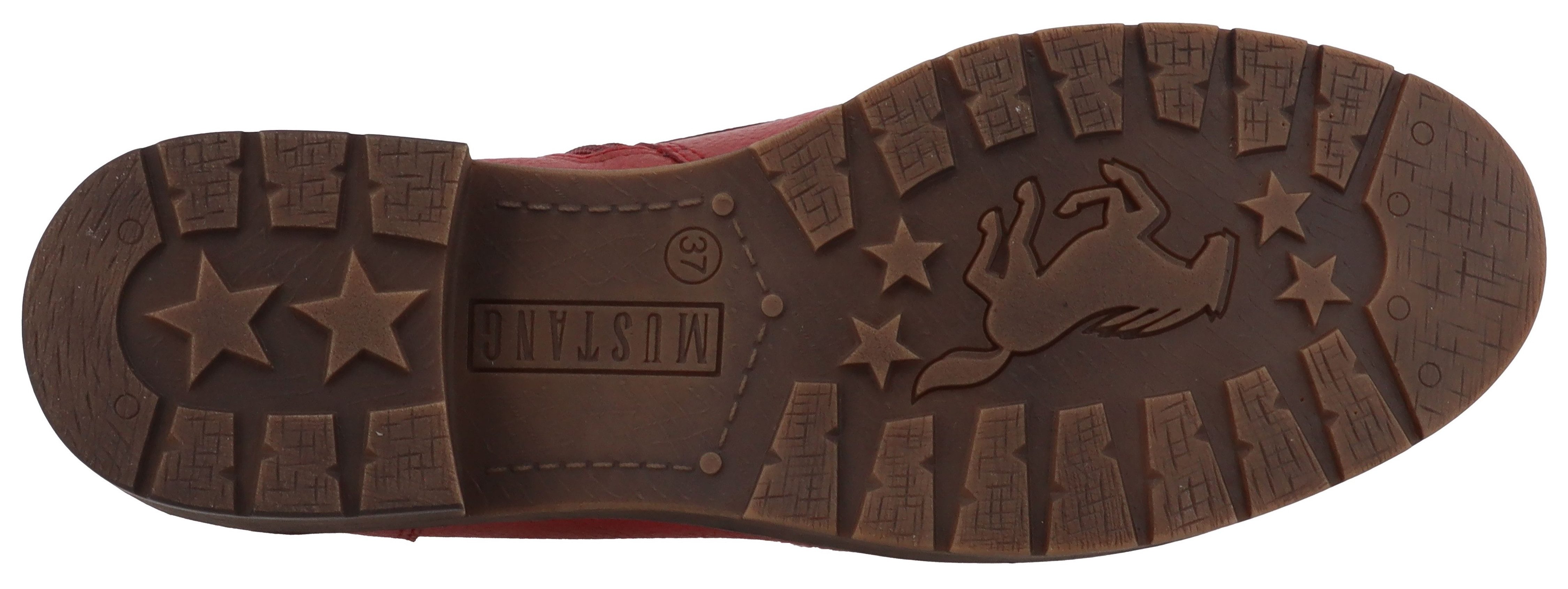 Mustang Shoes Elfi Winterstiefelette Stiefelette, Winterboots mit neckischem Zierreißverschluss