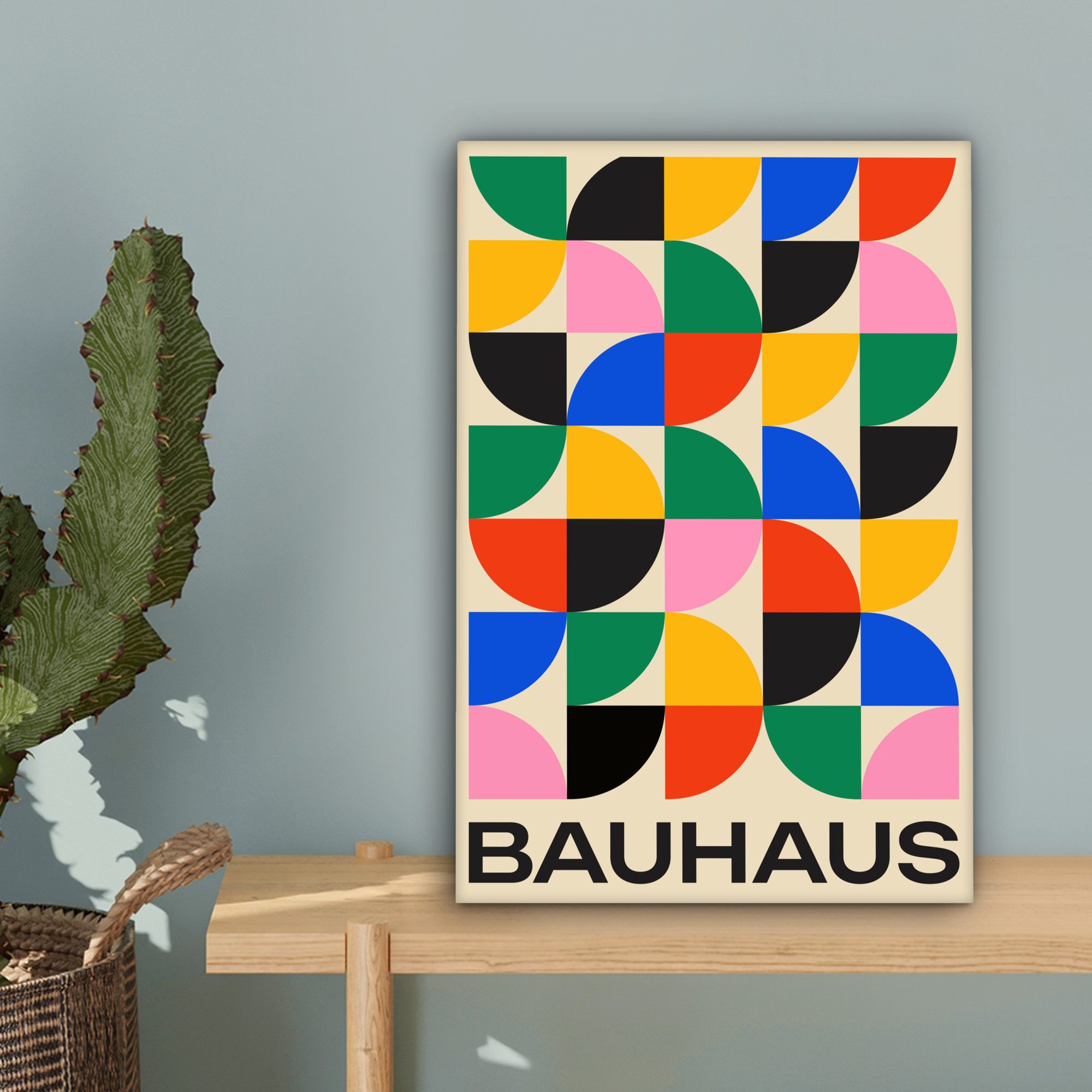 OneMillionCanvasses® Leinwandbild Bauhaus - Abstrakt - Vintage - Farbenfroh - Kunst, Fotodruck (1 St), Leinwand Canvas Wandbild, Wanddekoration 20x30 cm – Bild 3 von 5