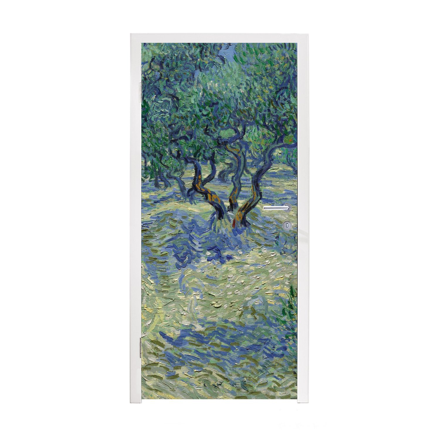 MuchoWow Türtapete Der Olivenhain - Vincent van Gogh, Matt, bedruckt, (1 St), Fototapete für Tür, Türaufkleber, 75x205 cm