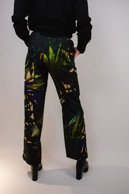 CATNOIR 5-Pocket-Jeans weite Hose CATNOIR tropical Print grün