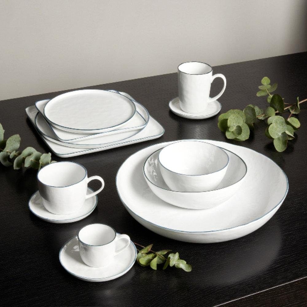 Lambert Tasse LAMBERT Kaffeetasse Piana Porzellan Weiß Basaltgrau (300ml)