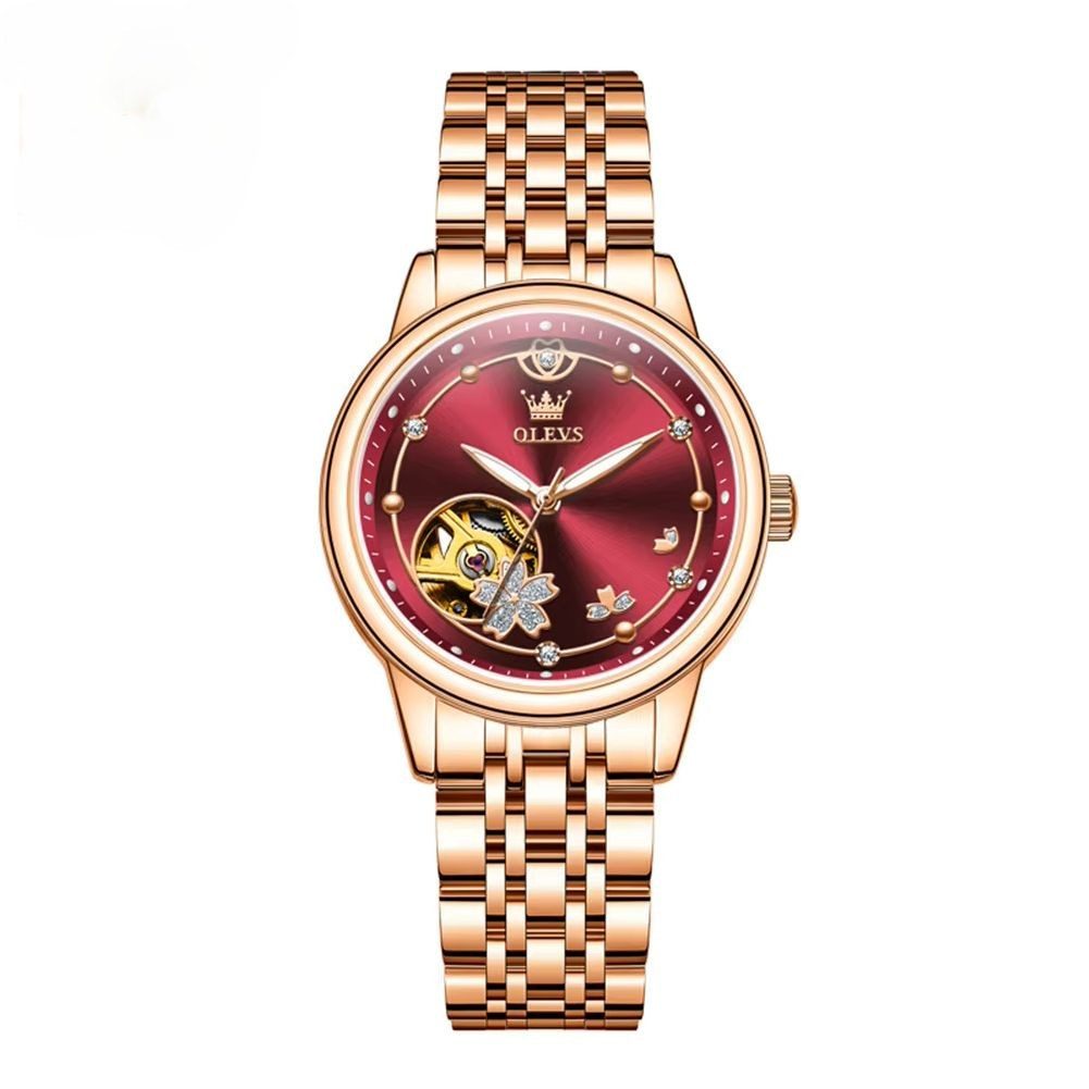 OLEVS Automatikuhr OLEVS Damen Uhr Automatik Metallarmband – Roségold