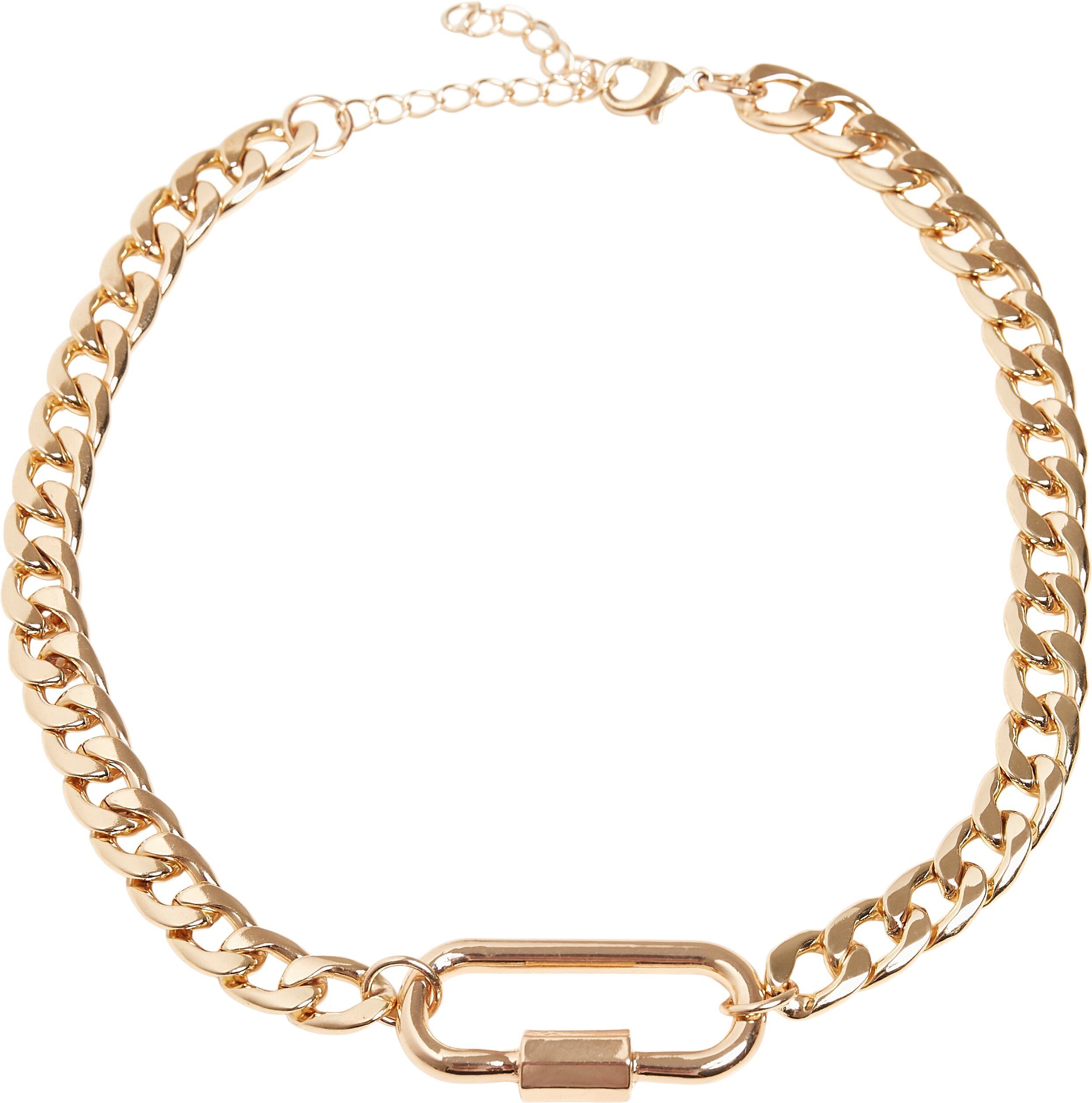 URBAN CLASSICS Edelstahlkette Accessoires Fastener Necklace gold
