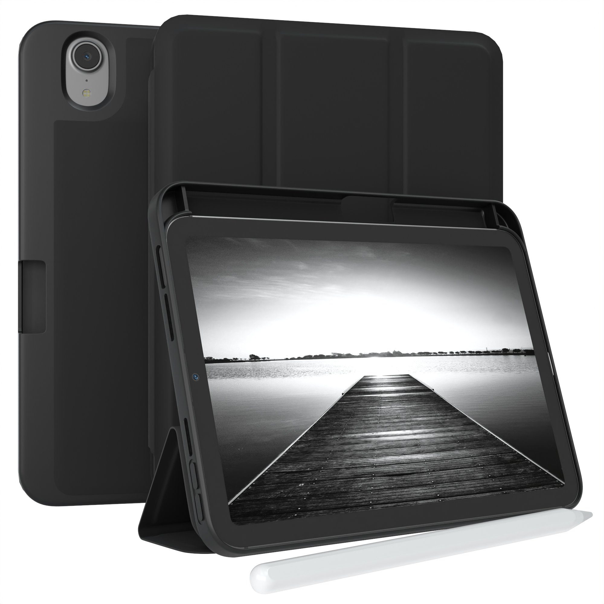 EAZY CASE Tablet-Hülle Penholder Smartcase für iPad Mini 6. Gen. (2021) 8,3 Zoll, Hülle Schutzhülle mit Sleep Wake Up Funktion Etui zum …