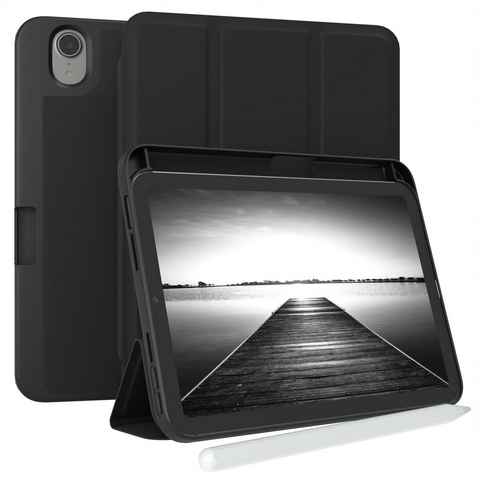 EAZY CASE Tablet-Hülle Penholder Smartcase für iPad Mini 6. Gen. (2021) 8,3 Zoll, Hülle Schutzhülle mit Sleep Wake Up Funktion Etui zum Klappen Schwarz