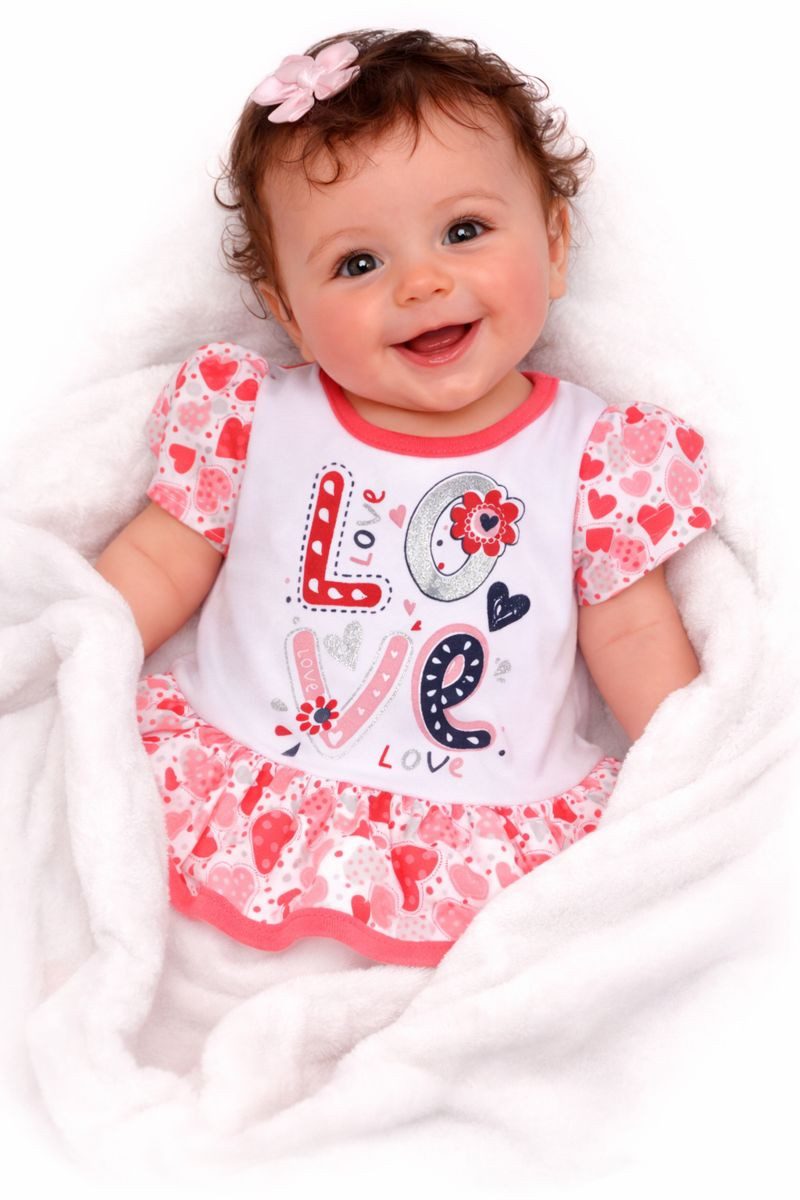 La Bortini Bodykleid Body Kleid Baby Spieler Bodykleidchen mit Herzchen in Rot aus reiner Baumwolle, 44 50 56 62 68 74 80 86