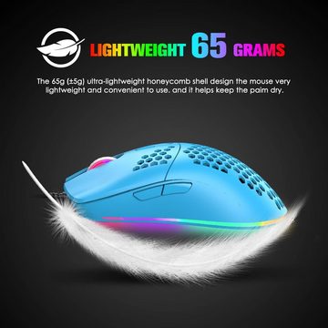 MAGIC-REFINER 60% Gaming-Tastatur und Maus-Kombination, RGB-Hintergrundbeleuchtung Tastatur- und Maus-Set, mechanische Tastatur leichte Gaming-Maus 62 Tasten 12000 dpi