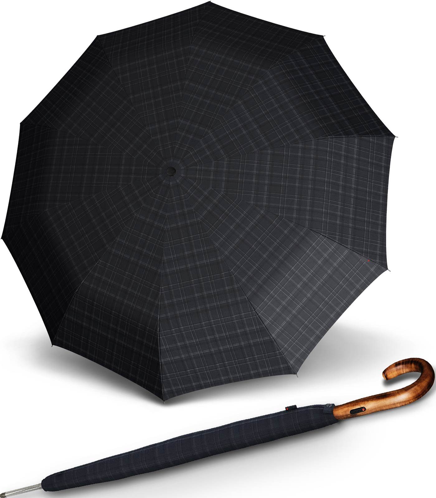 Knirps® Langregenschirm den Auf-Automatik, aus Rundhakengriff Holz edel sehr Herren stabiler mit durch besonders Schirm für