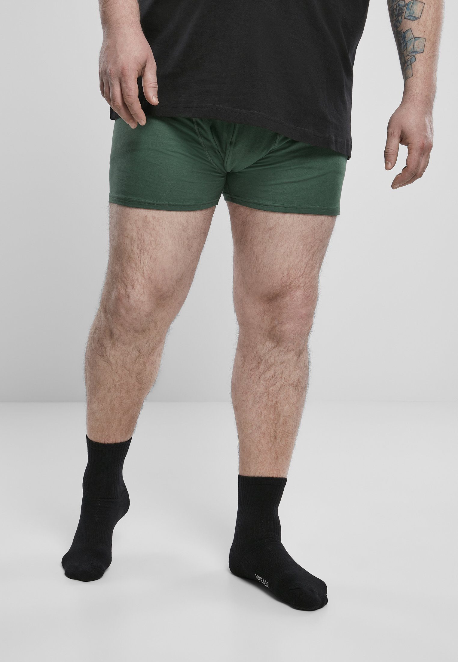 branded Boxershorts URBAN (1-St) darkgreen Boxer Herren 3-Pack aop Shorts CLASSICS black