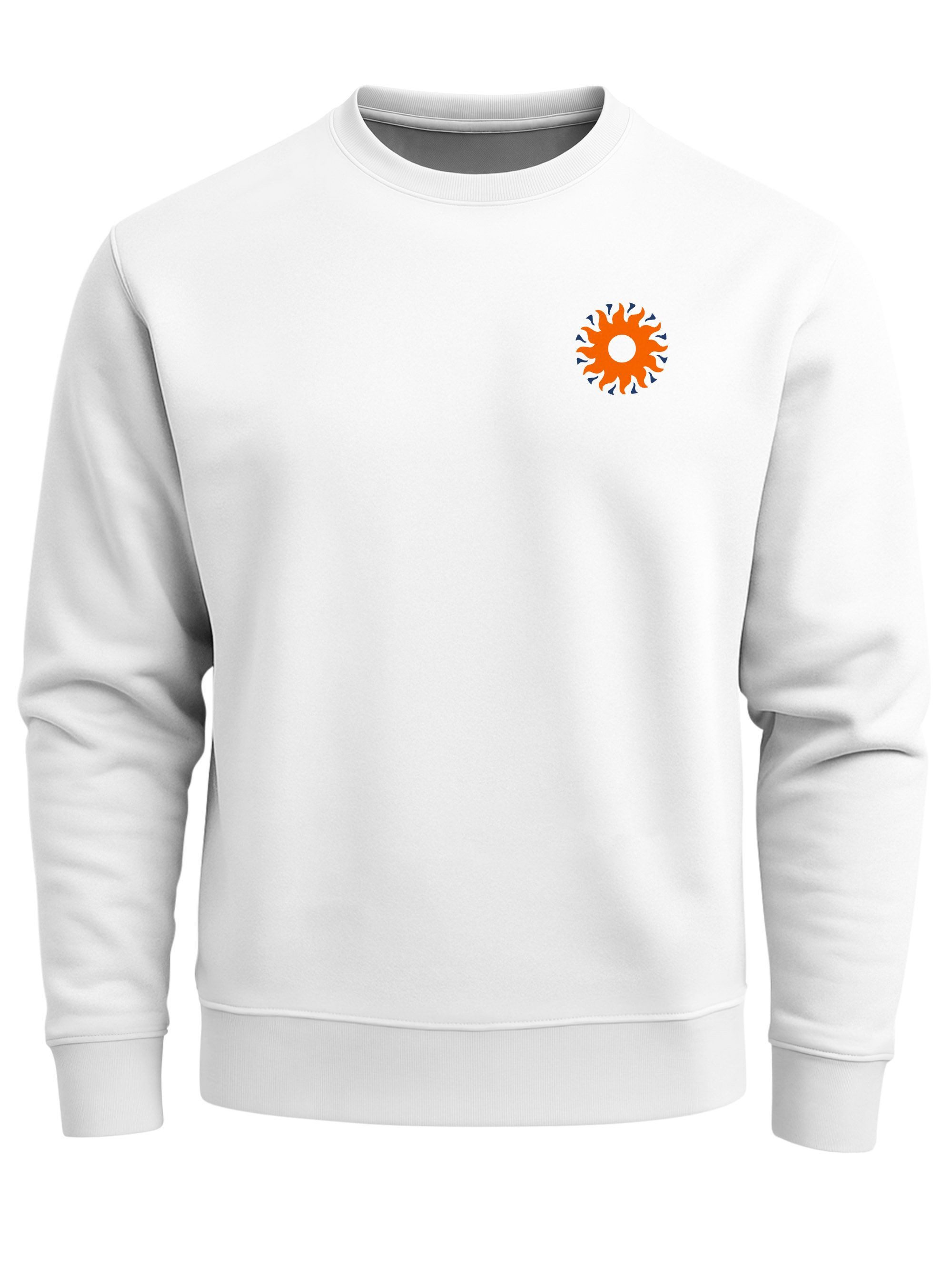 Neverless Sweatshirt Sweatshirt Herren Pullover mit Backprint Freed by Nature Sonnenmotiv