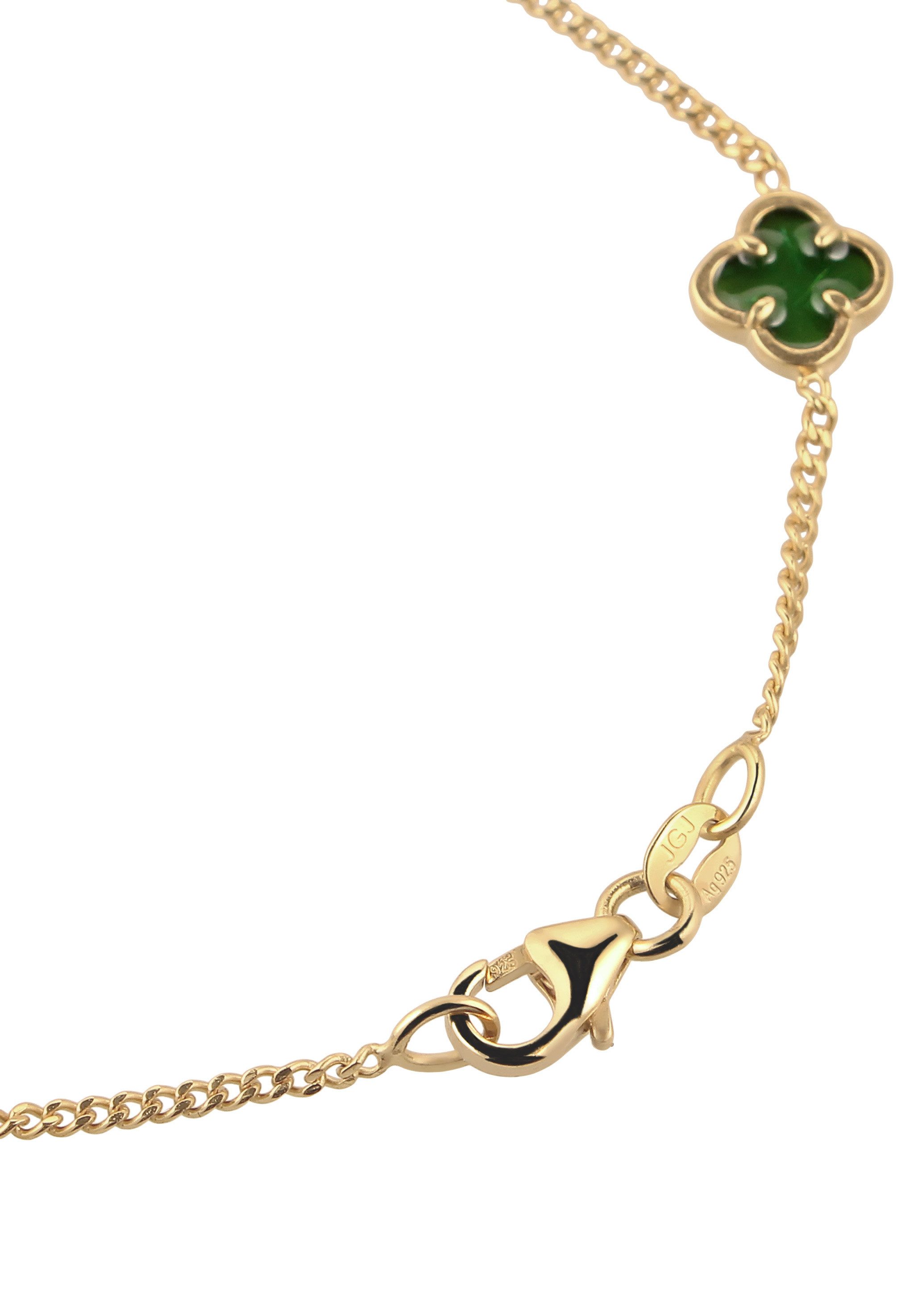 Elli Armband Kleeblatt Emaille Grün 925 Sterling Silber vergoldet (kein Set, 1-tlg) – Bild 4 von 5