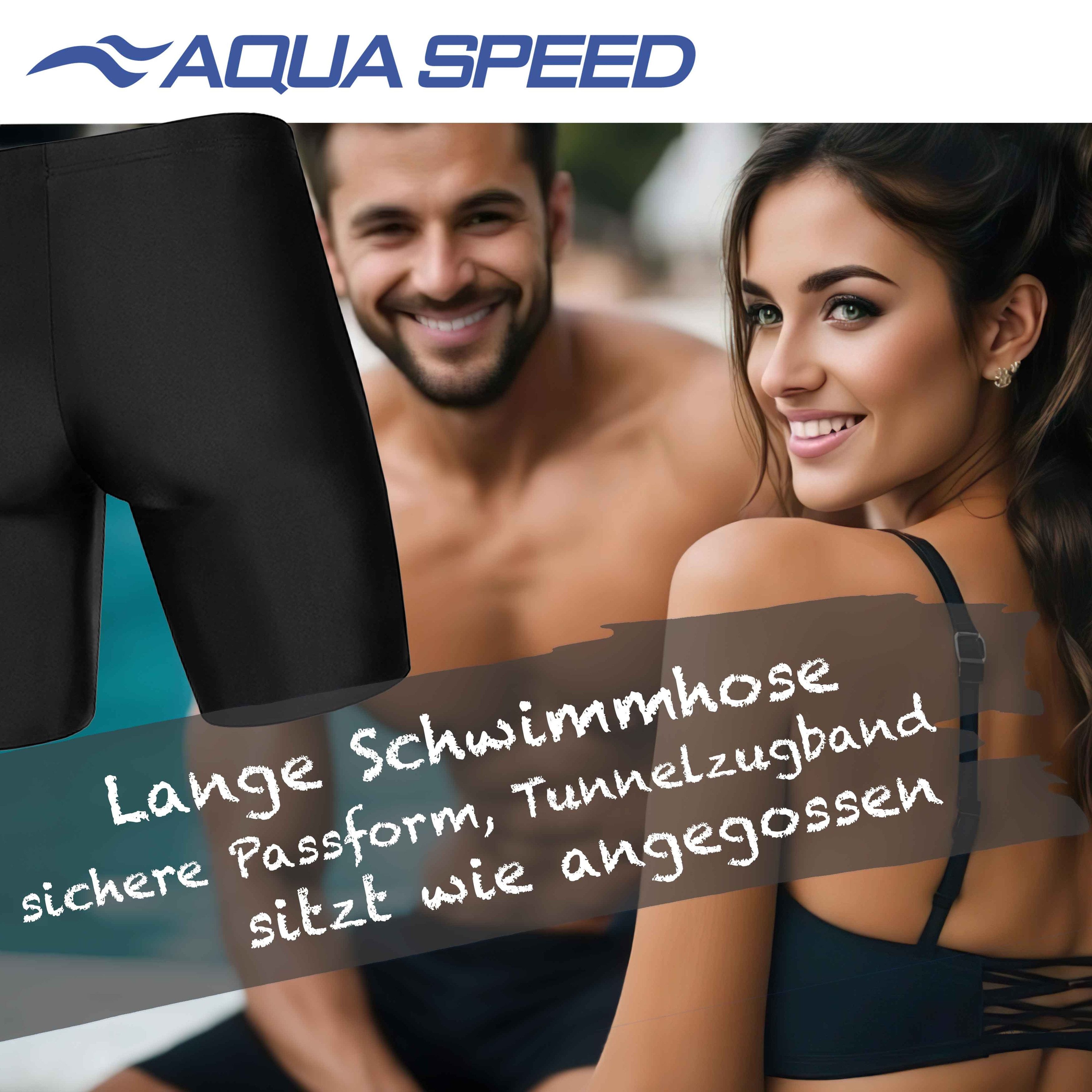 Aqua Speed Badehose Schwimmhose Herren Black XL Chlorfest & schnelltrocknend (Recyceltes Material – umweltfreundlich & leistungsstark zugleich) Chlorresistent & UV-beständig – ideal für intensives Schwimmen