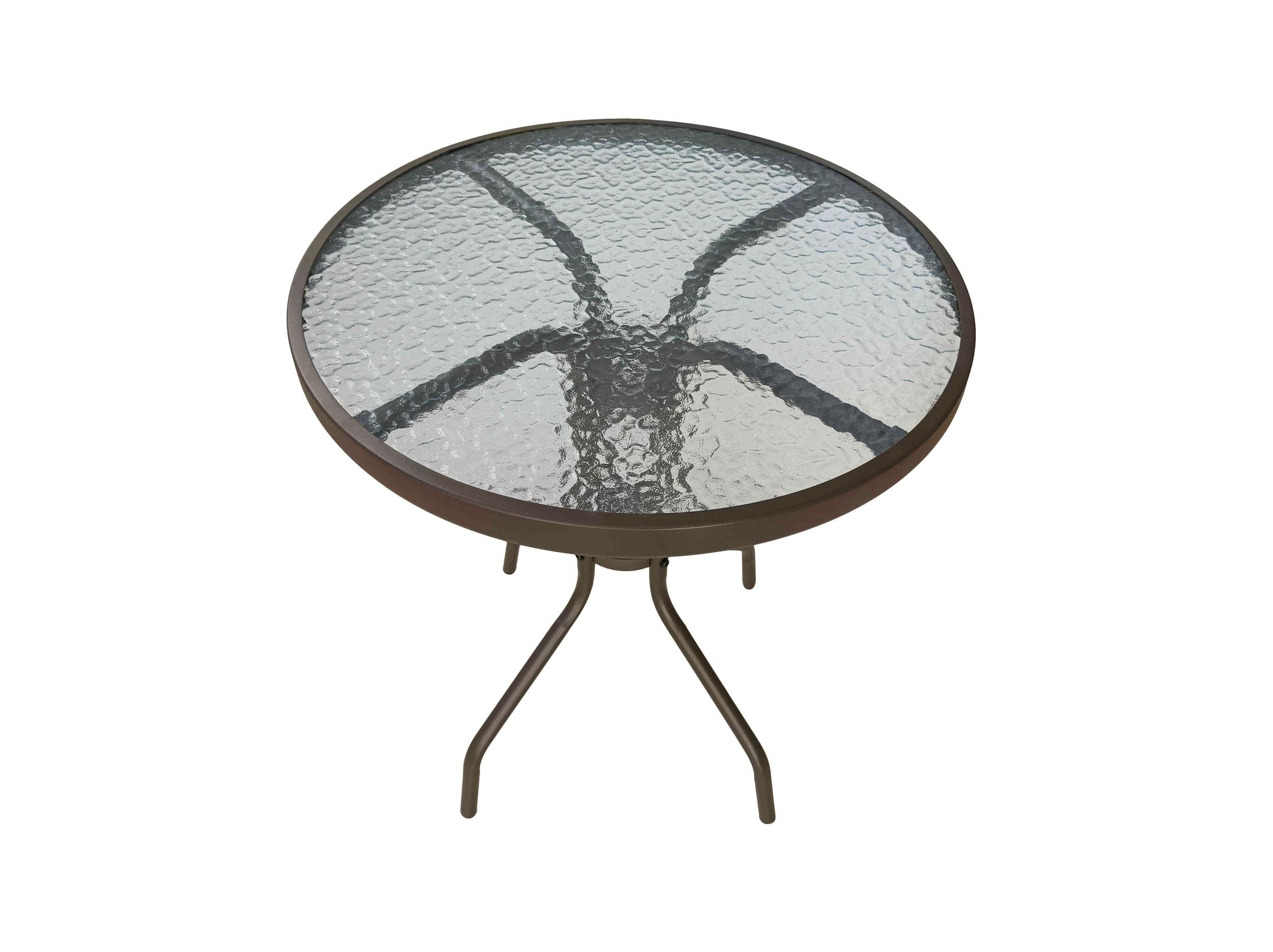 dasmöbelwerk Gartentisch Gartentisch Ibiza Balkontisch Bistrotisch Ø60x70 cm braun Metall/Glas (1-St)