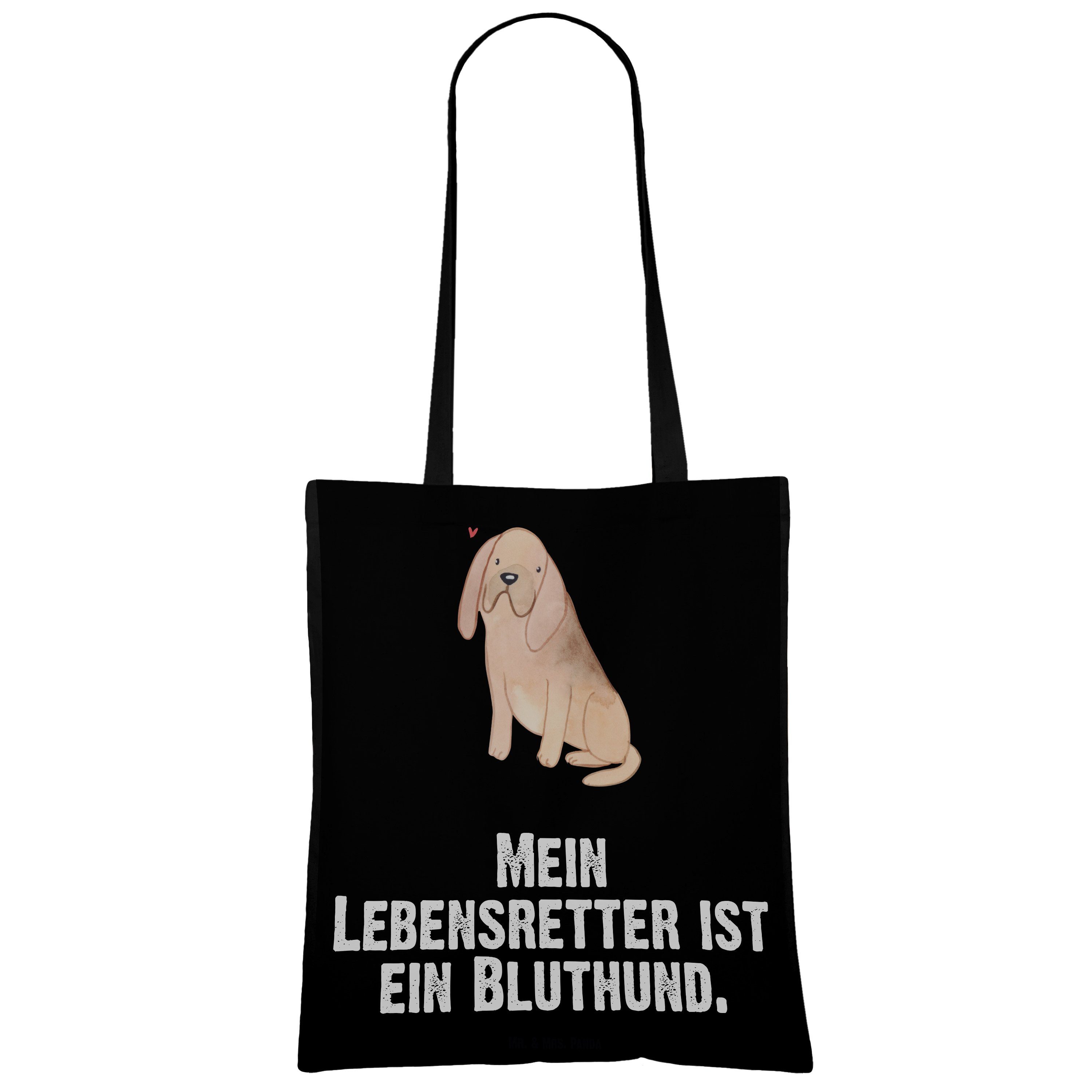 Mrs. Geschenk, - Tragetasche & Lebensretter Mr. - Bluthund, Beuteltasche, (1-tlg) Schwarz Bloodhound Panda