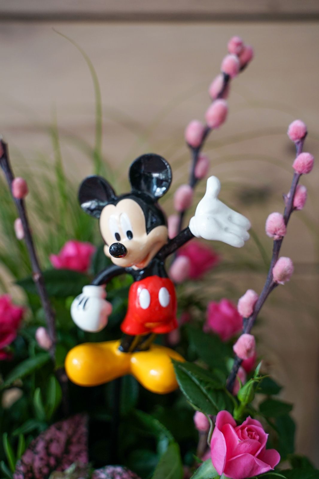 Disney Gartenstecker Mickey Mouse In und Outdoor 37x8x5cm Gartendeko Blumenstecker