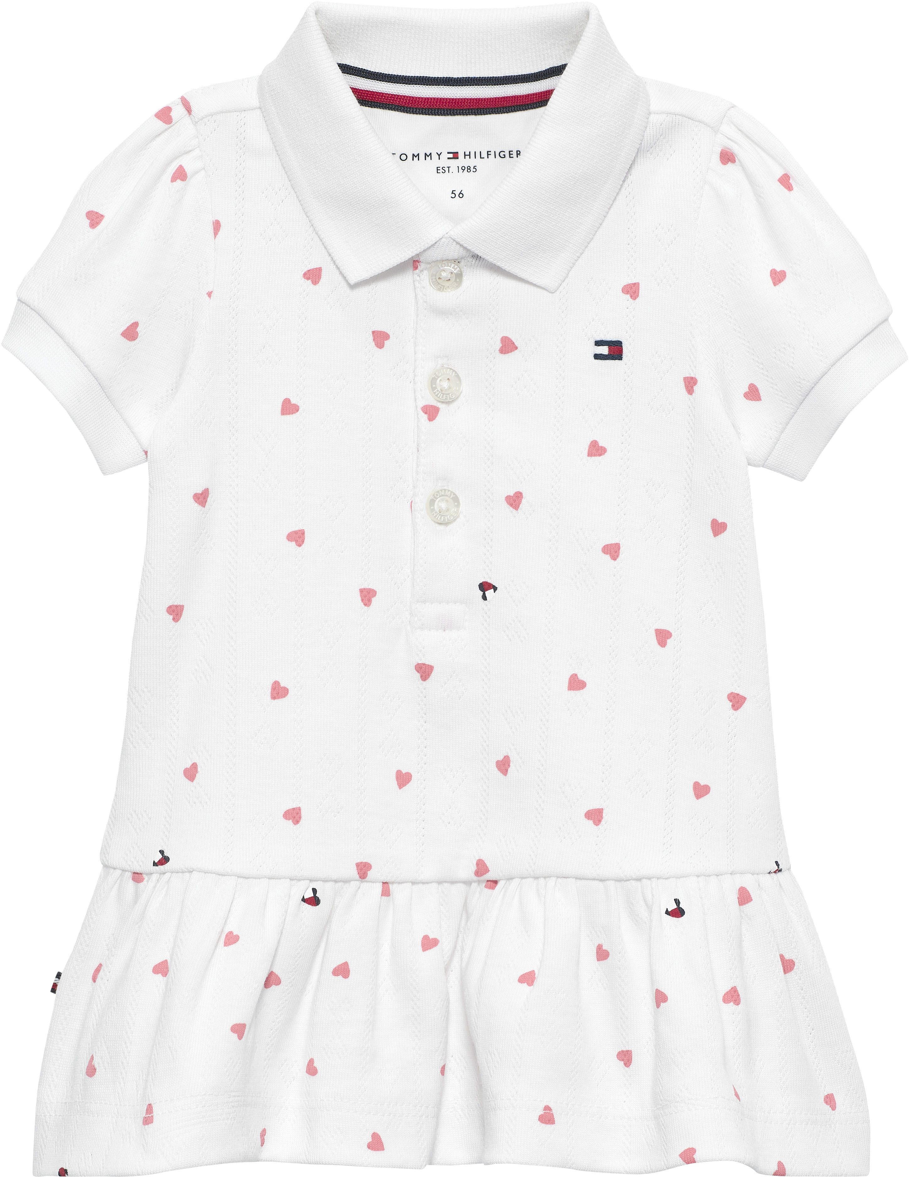 Tommy Hilfiger Polokleid POINTELLE HEARTS POLO DRESS S/S Regular fit mit Rundhalsausschnitt für Babys