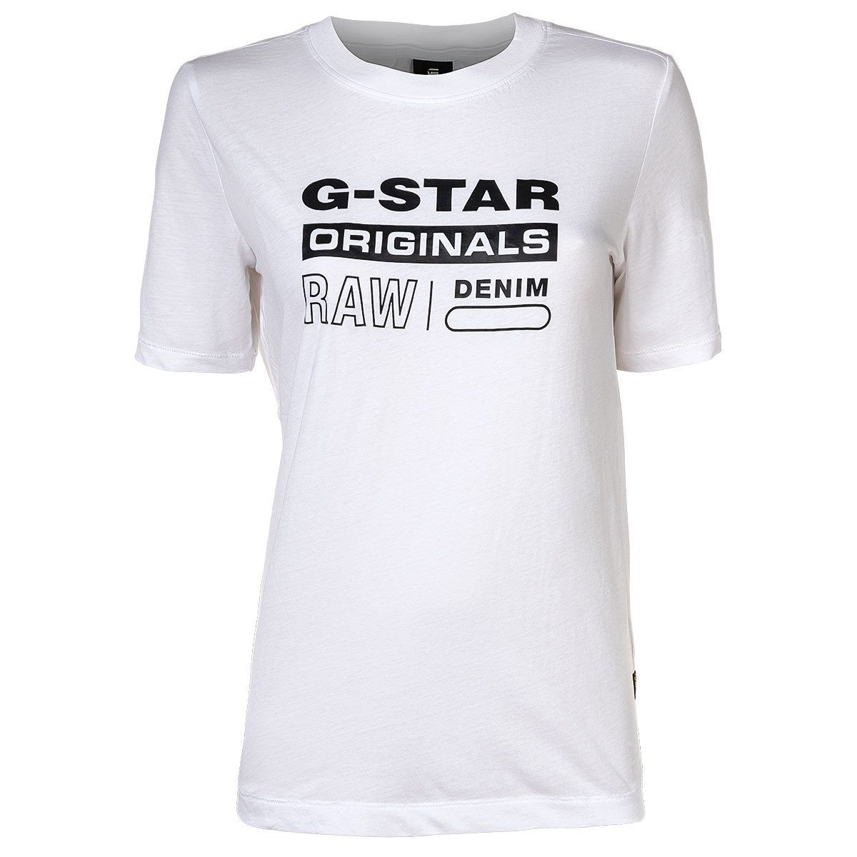 - RAW T-Shirt G-Star Originals Label Damen Fit T-Shirt Weiß Regular