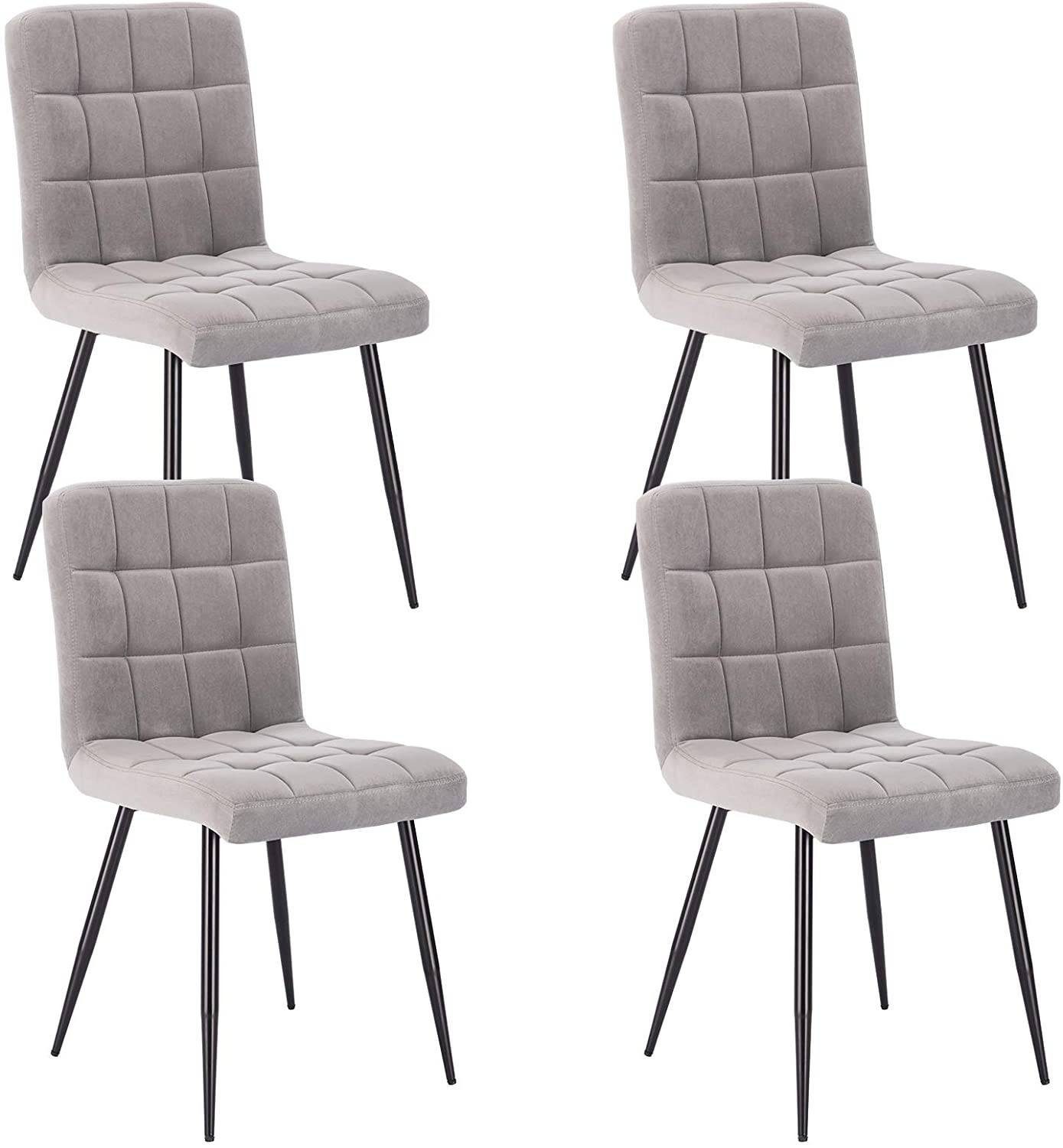 EUGAD Esszimmerstuhl (4 St), Rückenlehne, Metallbeine, Sitzfläche aus Samt günstig online kaufen