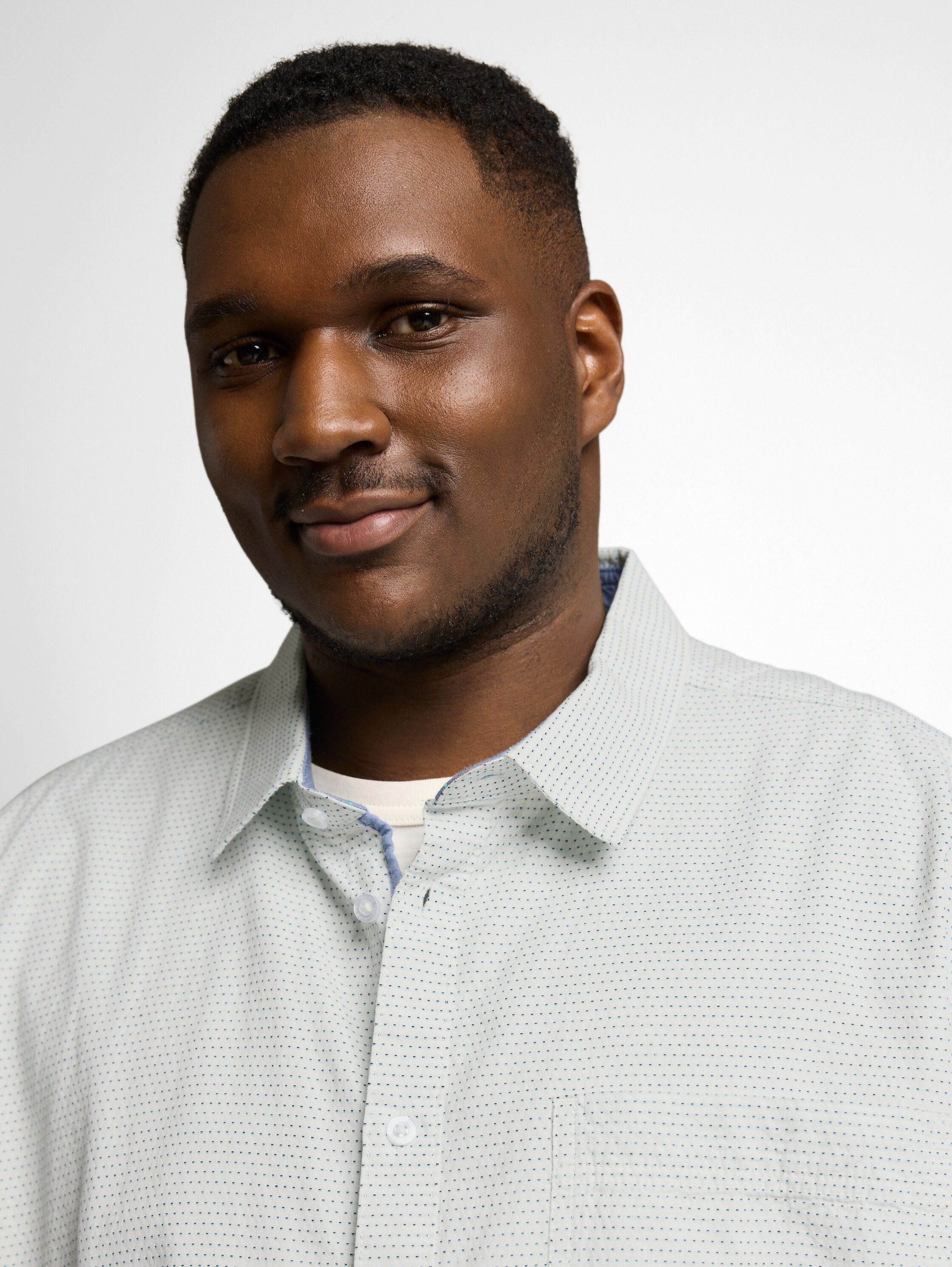 TOM TAILOR PLUS Kurzarmhemd mit Minimalprint - Große Größen