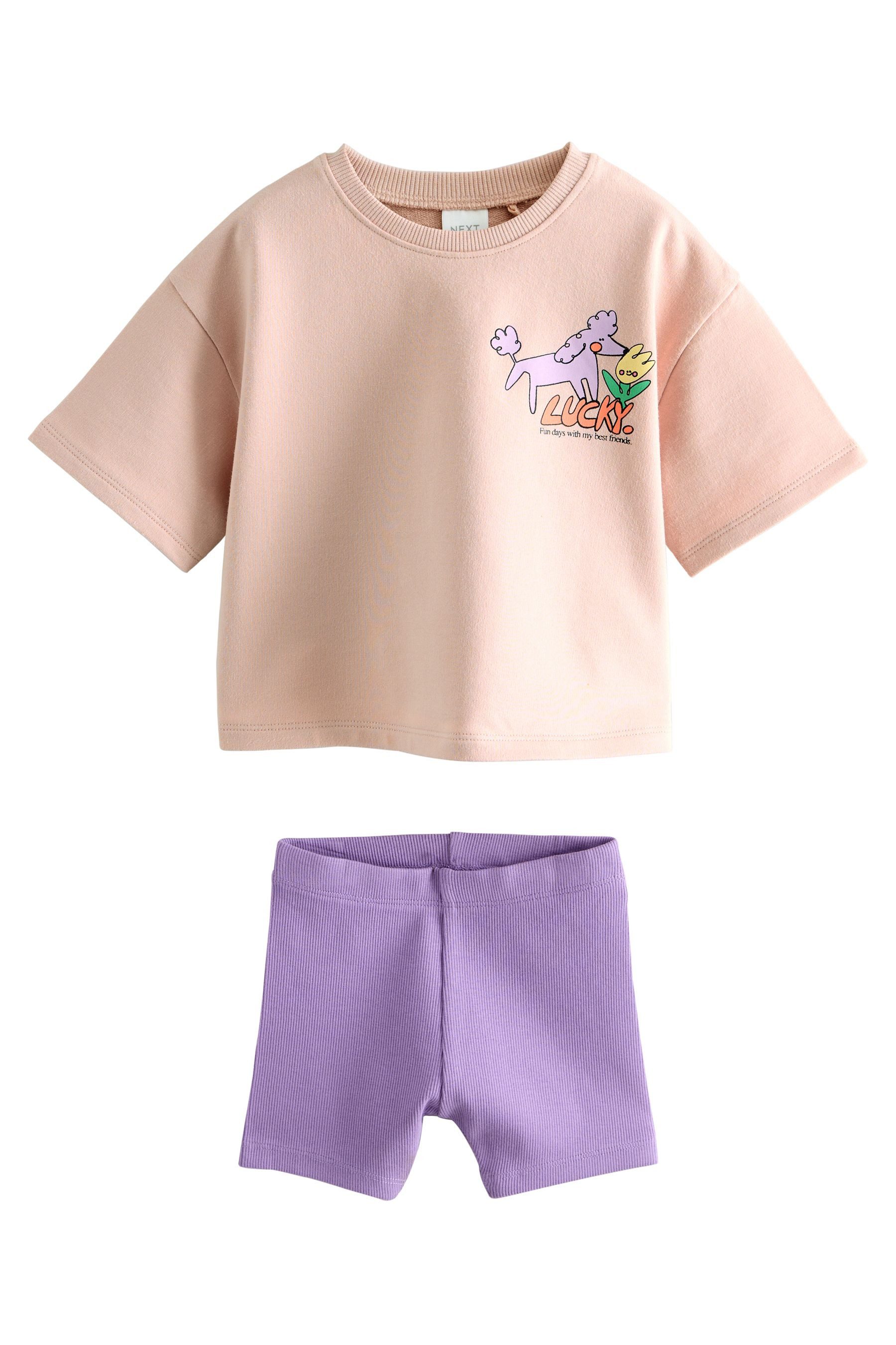 Top & Shorts Kurzarmoberteil und Shorts im Set aus Baumwolle