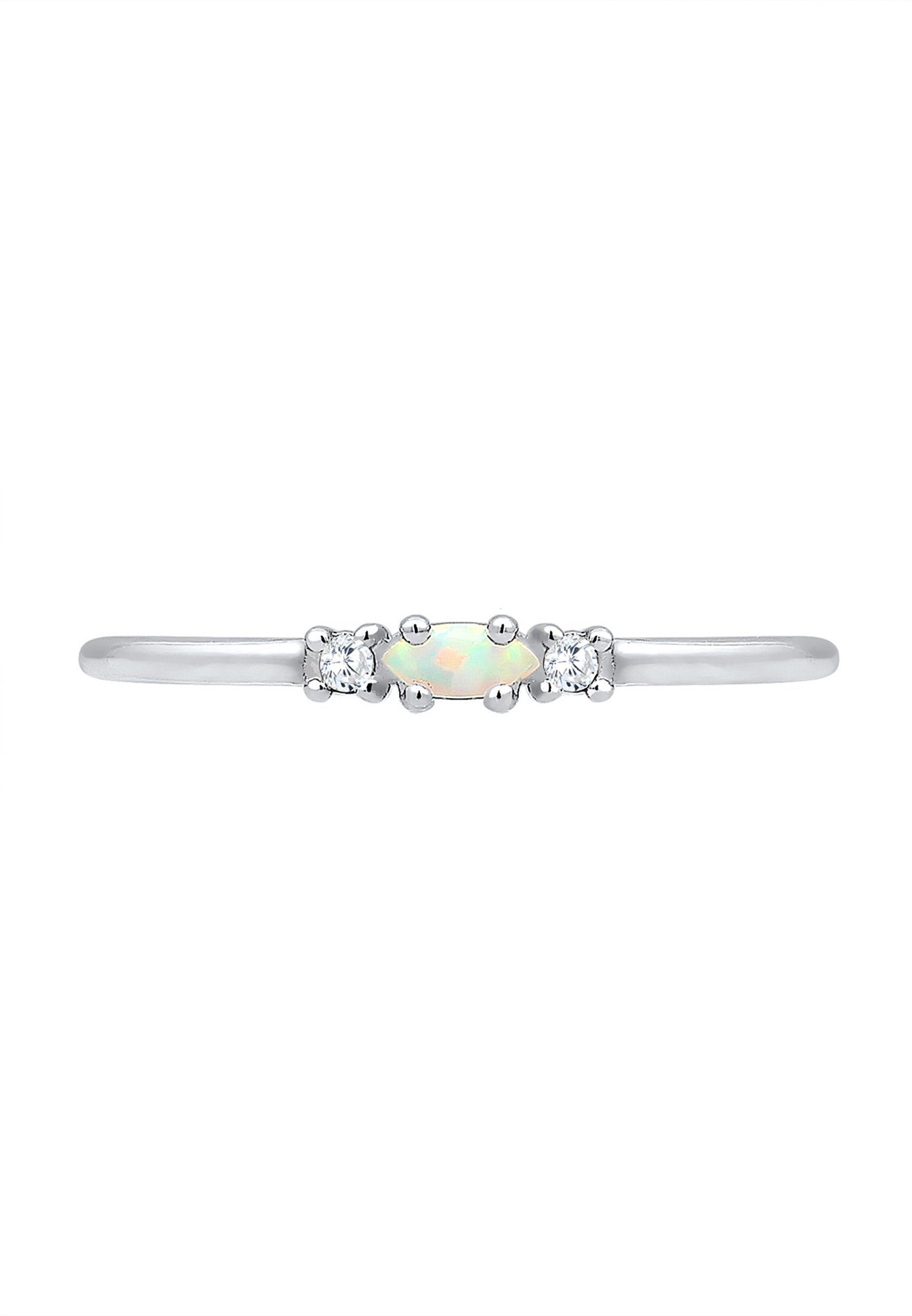 Elli Marquise Opal Fingerring und Zirkonia Silber mit