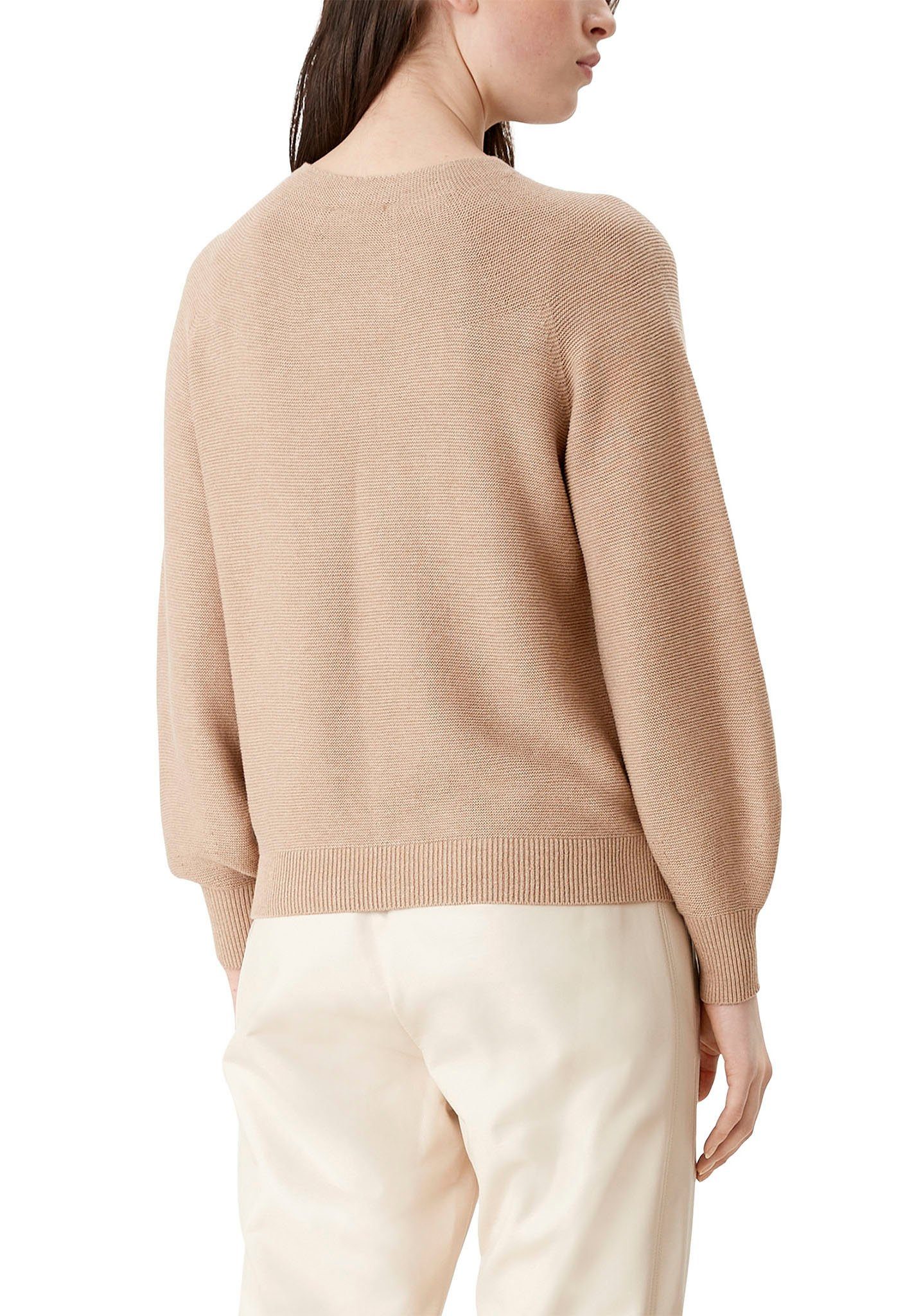 s.Oliver Rundhalspullover in Rechtsstrickoptik günstig online kaufen