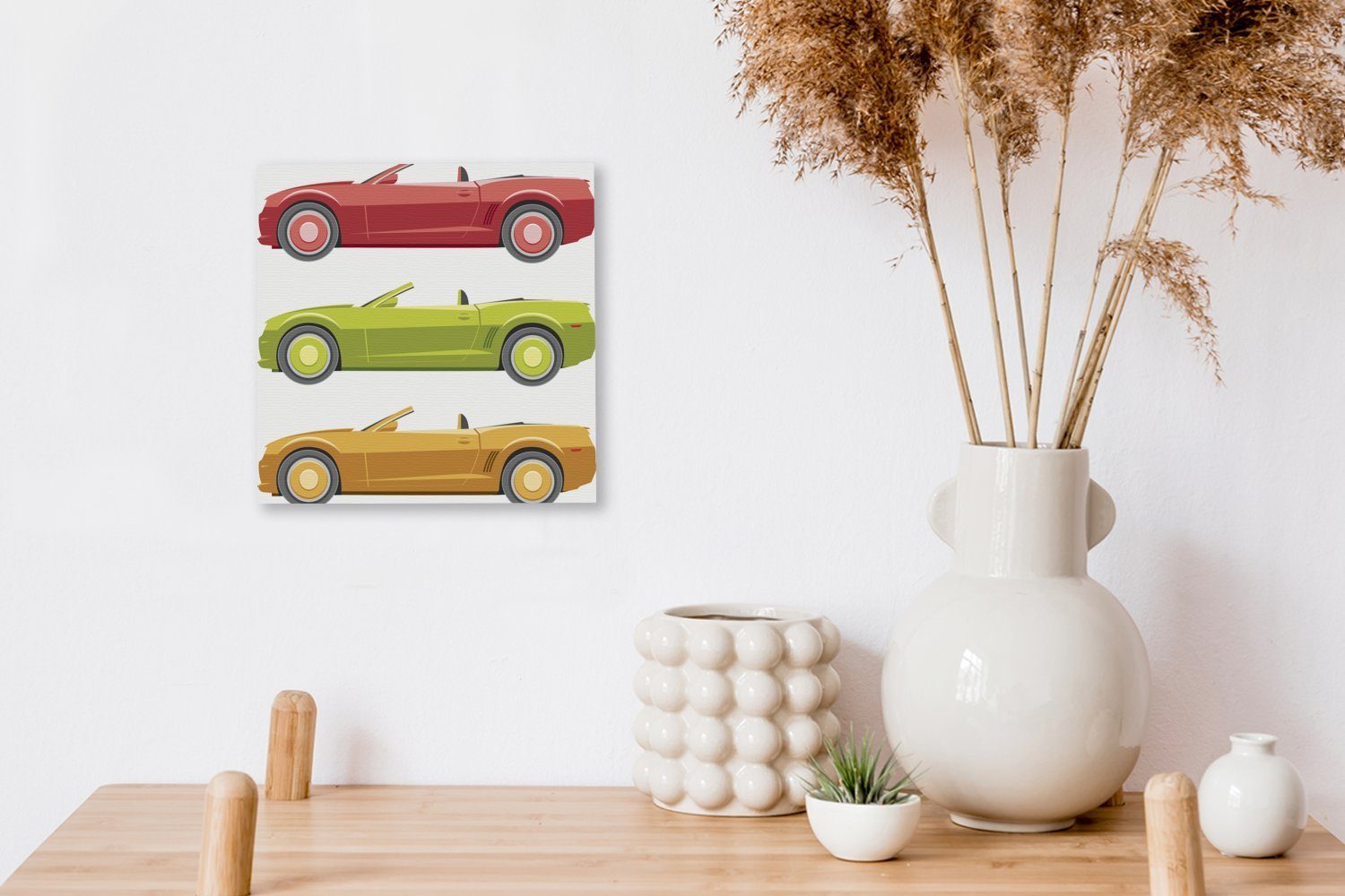 Wohnzimmer Illustrationen Leinwand Leinwandbild Schlafzimmer Drei für Cars, OneMillionCanvasses® Bilder eines St), Muscle (1