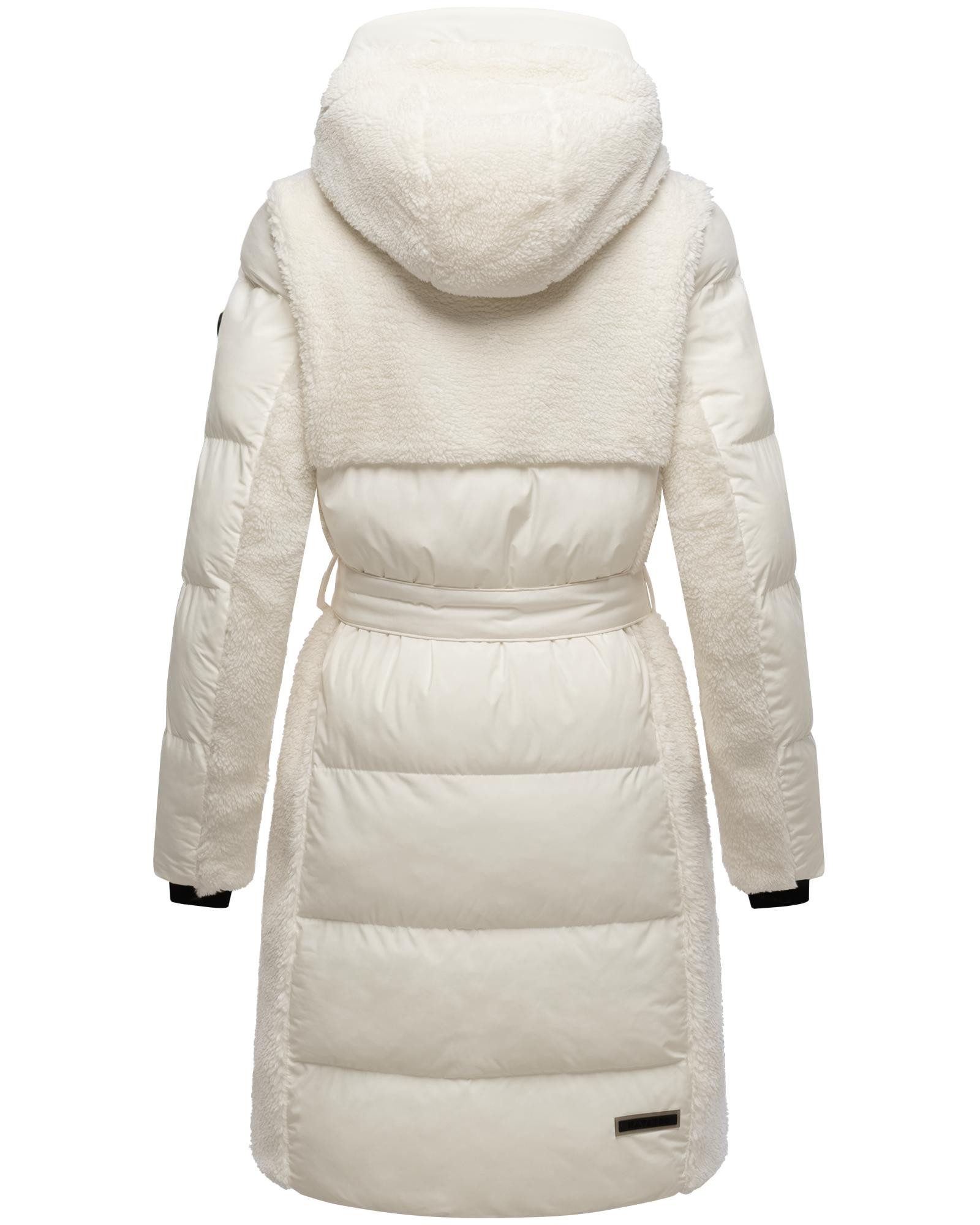 Navahoo Wintermantel Funkelteddy 14 Warmer Mantel mit Teddyplüsch-Akzenten und Taillengürtel