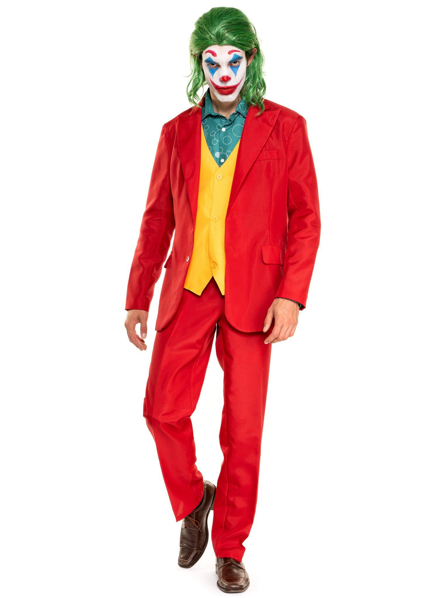 Opposuits Partyanzug Joker Kostüm Clown Anzug - für Karneval Halloween, Der Joker unter unseren Anzügen: komplettes Outfit