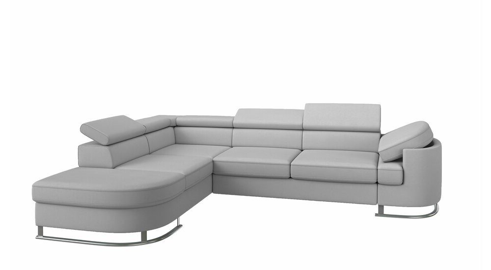 L-Form, Bettfunktion Kopfteil- Eckcouch, Stylefy Ecksofa stellbar, im bestellbar, rechts mit und Armlehnenverstellung inklusive links oder Raum mane Metall, Bettkasten, Ice, frei und