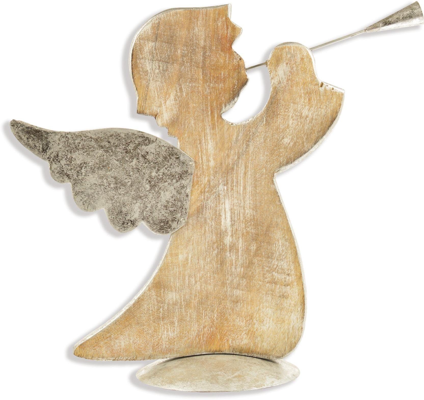 RIFFELMACHER & WEINBERGER Engelfigur Engel, Weihnachtsdeko, stehend, mit Trompete