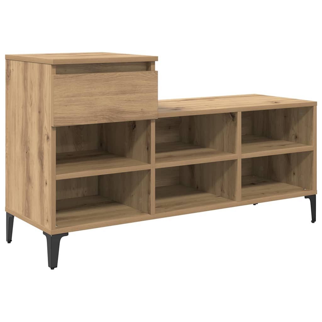 vidaXL Schuhregal Schuhschrank Artisan-Eiche 102 x 36 x 60 cm Holzwerkstoff, 1-tlg.