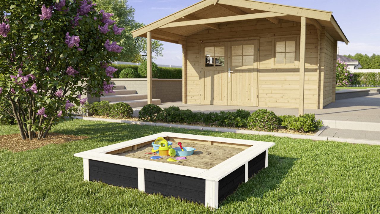 weka Sandkasten Weka Sandkasten Aina 119 x 119 cm anthrazit-weiß