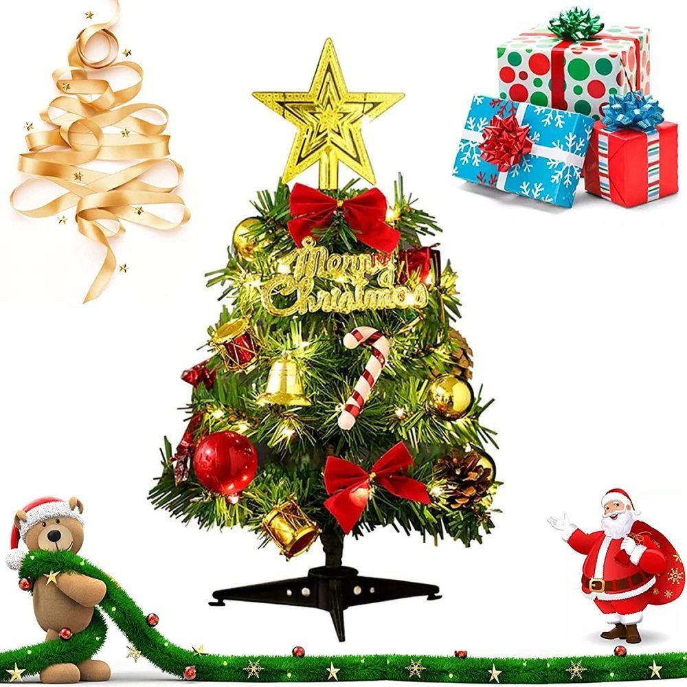 longziming Künstlicher Weihnachtsbaum »30cm Mini Weihnachtsbaum mit LED  Lichterketten künstlich klein«