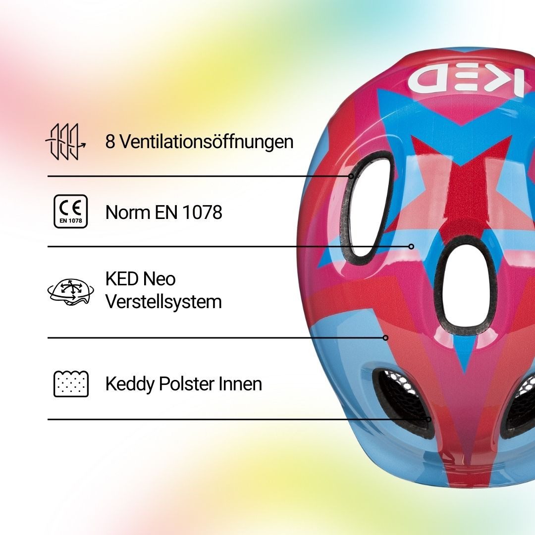 KED Kinderhelm Meggy Spark Kinderfahrradhelm, Inmold, 360° Verstellsystem, Reflektoren, Insektenschutznetz