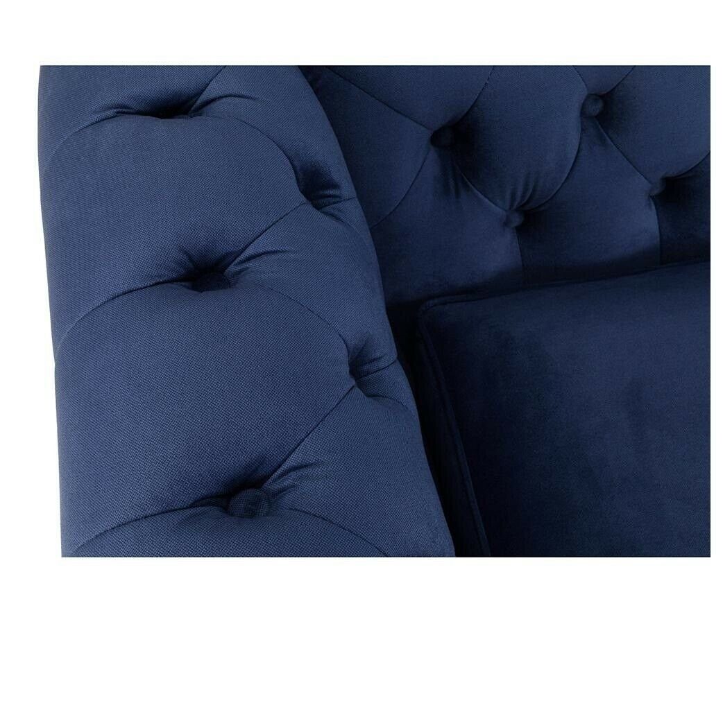 JVmoebel Sofa Blauer Chesterfield 3-er Luxus Neu, Europe Edel Couch Sofa 3-Sitzer Made in Moderne