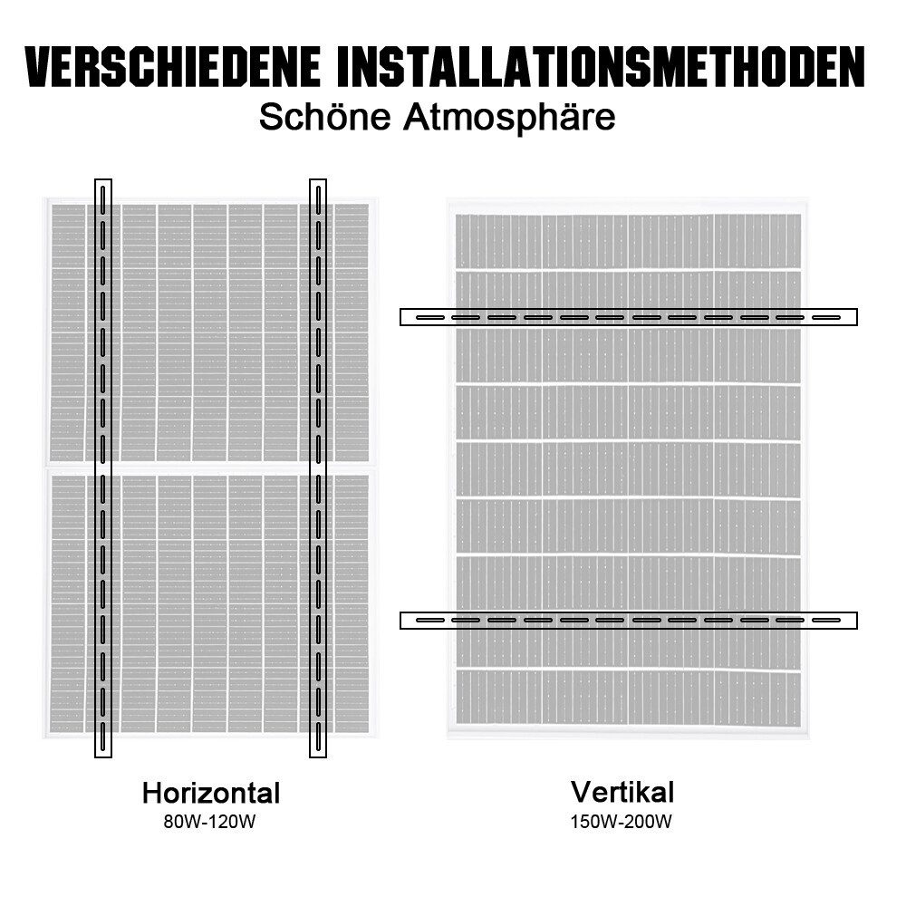 GLIESE Balkonkraftwerk 114cm Solarmodul Halterung mit haken, (Halterung, Eckhaken, Montagezubehör), ohne Bohren oder Beschädigungen.